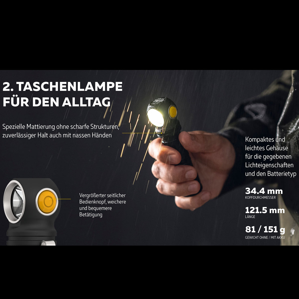Armytek Wizard C2 Pro Max LR Warmweiß – Stirnlampe mit 3870 lm & Magnetladen