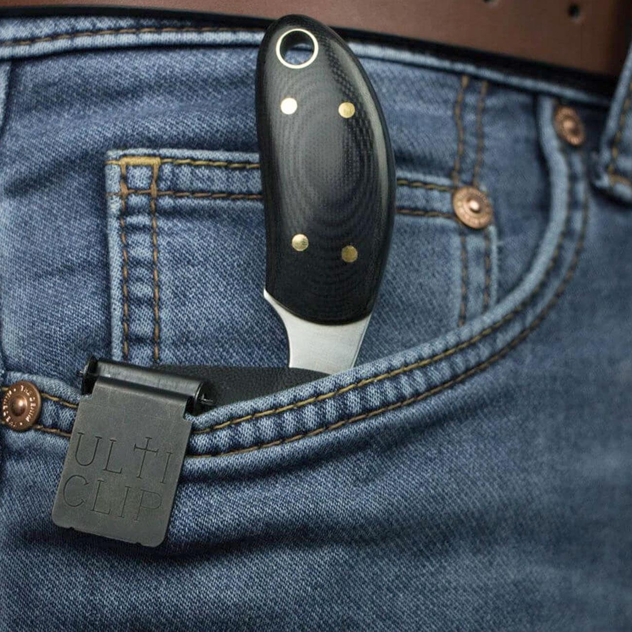 Ulticlip 3+ Patentierter Edelstahl-Befestigungsclip für Messerscheiden und Holster – Detailansicht