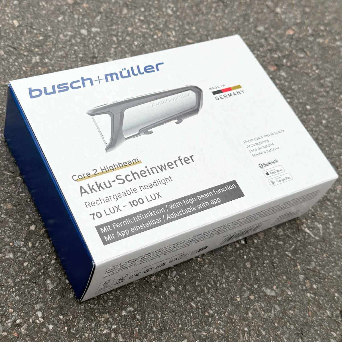 Busch+Müller IXON Core 2 Highbeam – Fahrradscheinwerfer mit 100 Lux Fernlicht