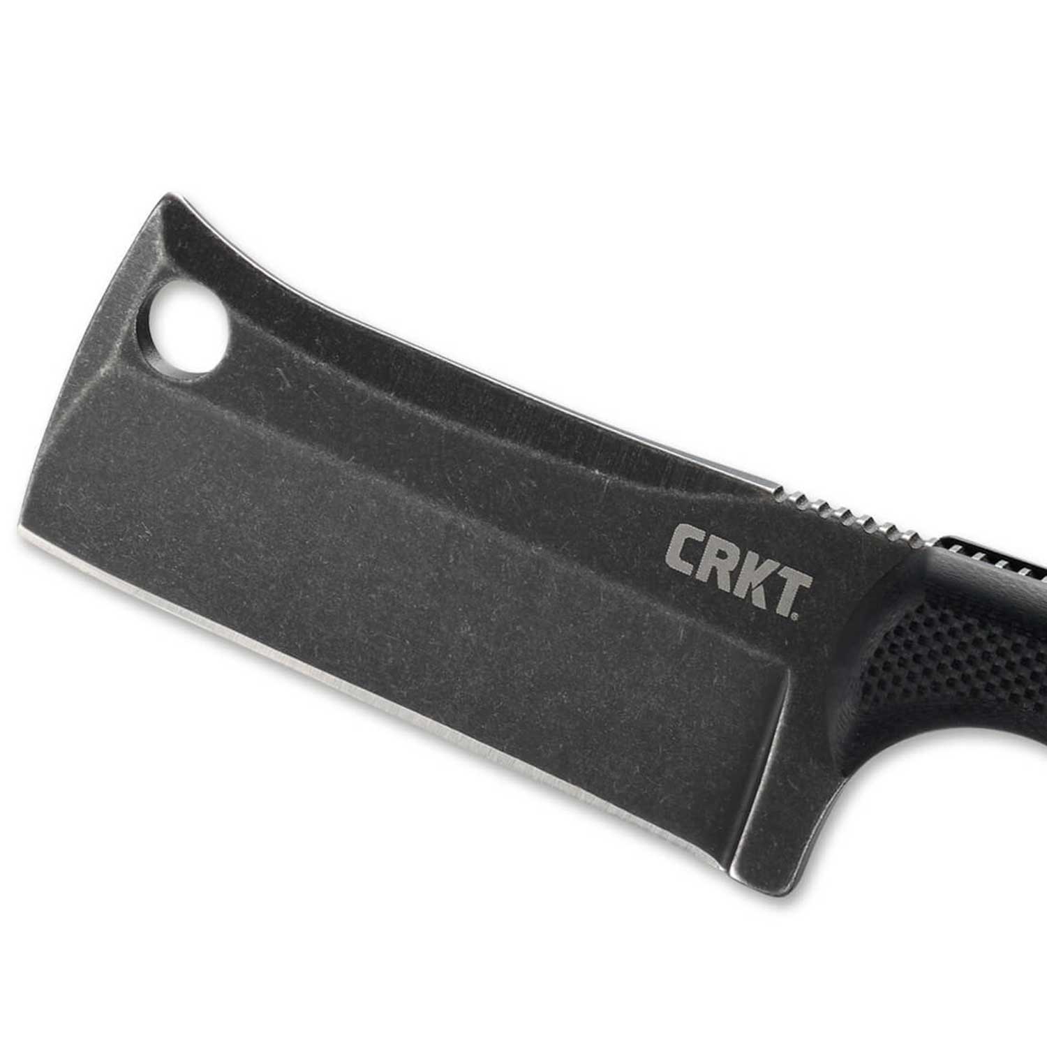 CRKT Minimalist Cleaver Blackout - Neck Knife mit Kunststoffscheide und Clip – Detailansicht