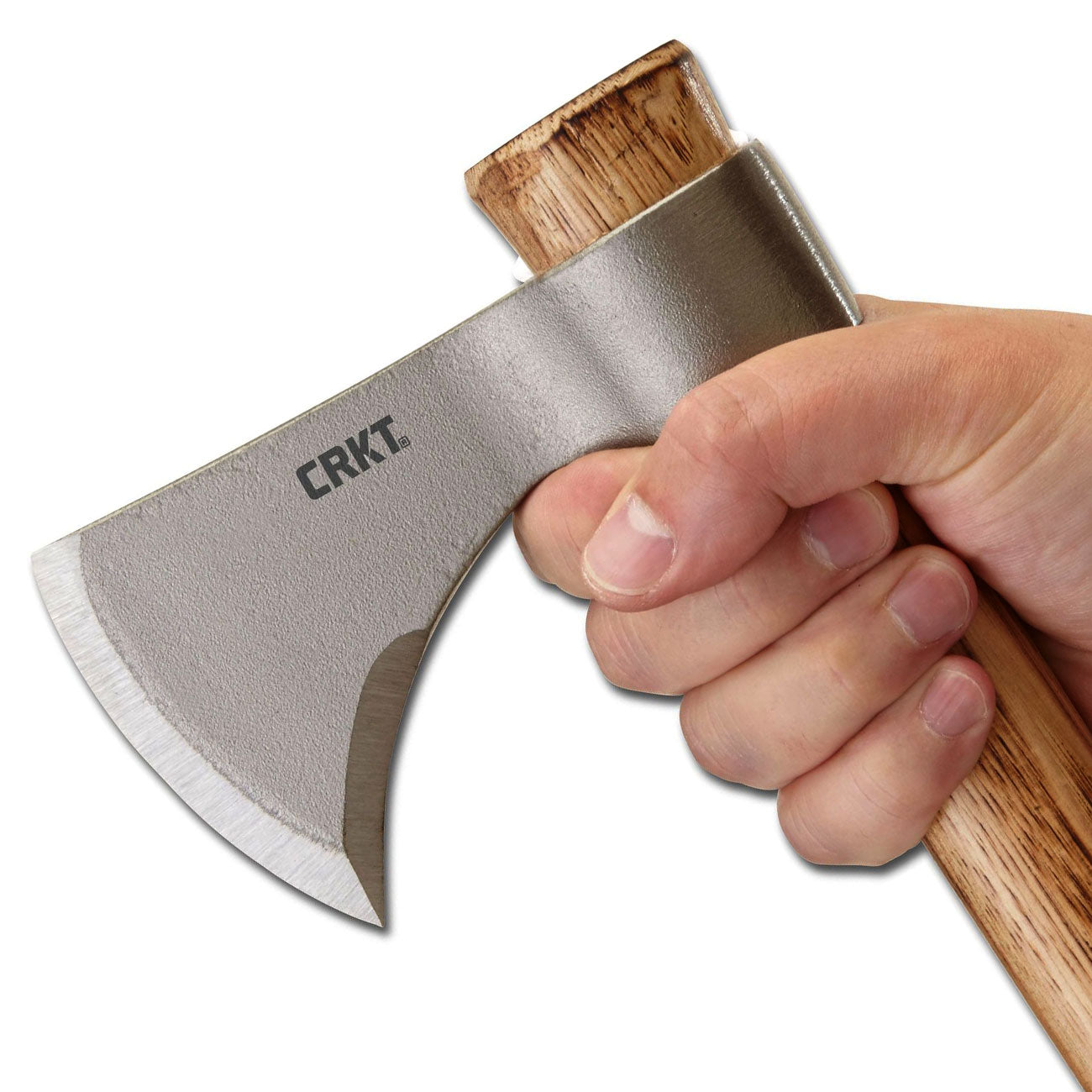 CRKT Woods Nobo T-Hawk – Klassische Zweihand-Axt mit Hickorystiel – Detailansicht