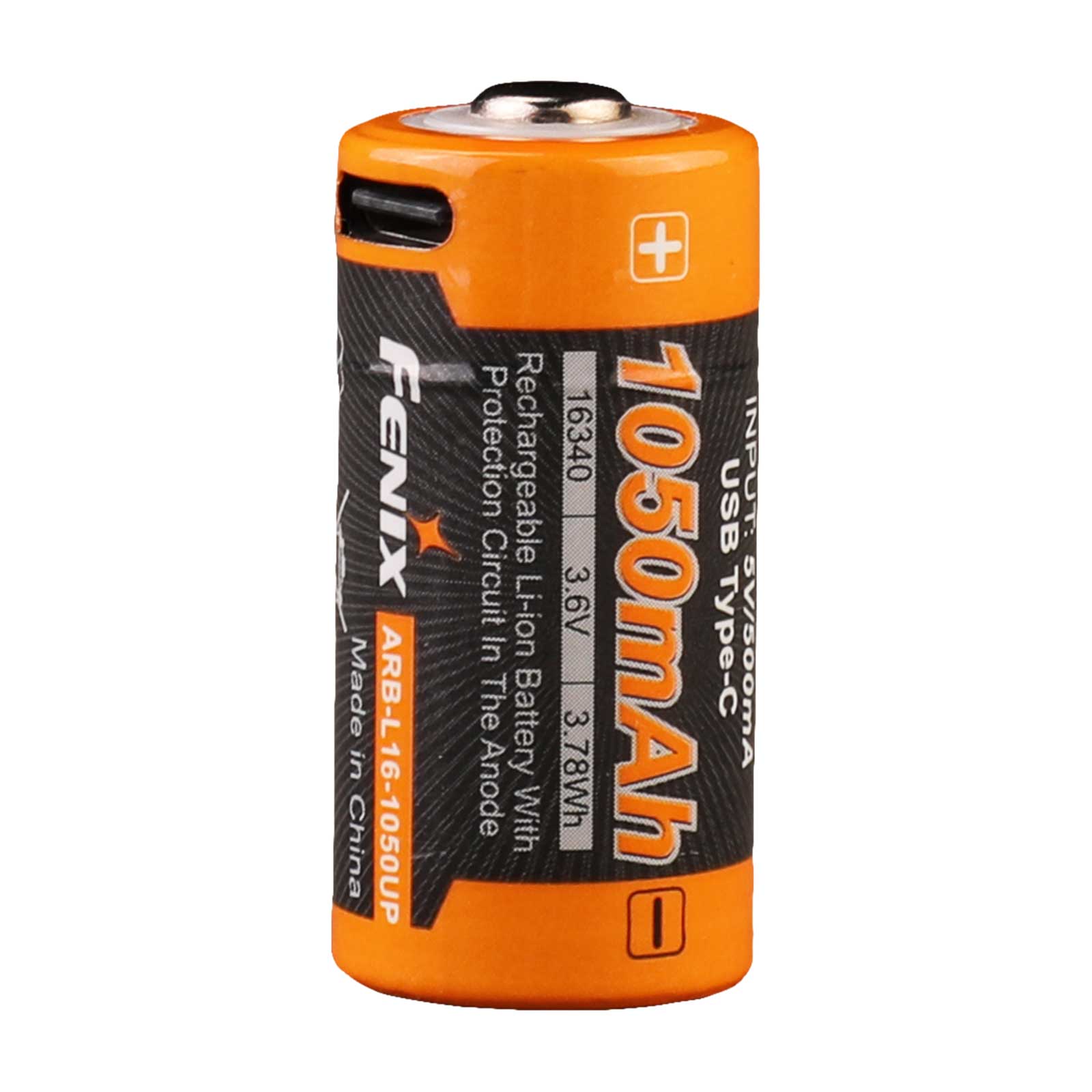 Fenix ARB-L16-1050UP – 16340 Li-Ion-Akku mit 1050 mAh & USB-C
