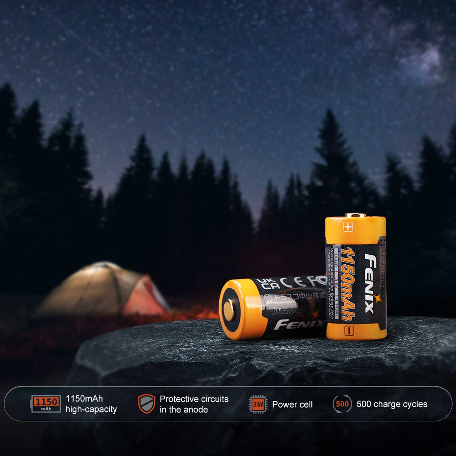 Fenix ARB-L16-1150P – 16340 Li-Ion-Akku mit 1150 mAh
