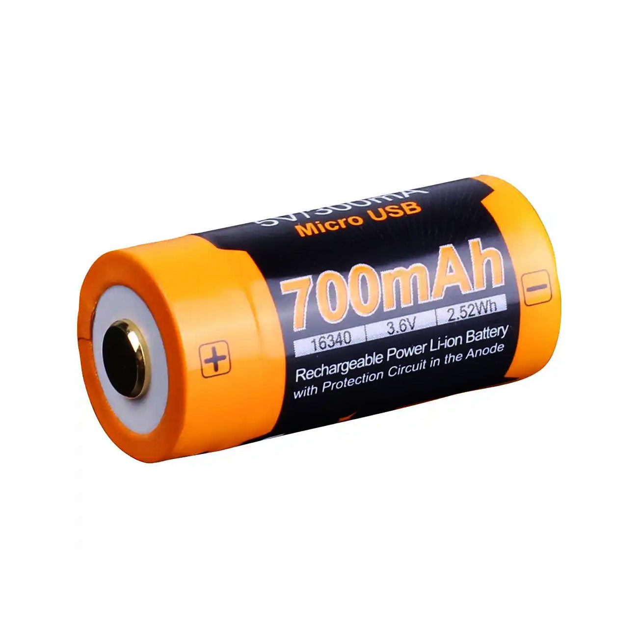 Fenix ARB-L16-700U 16340 Li-Ion Akku 3,6V 700mAh RC123A Schutzschaltung USB-C
