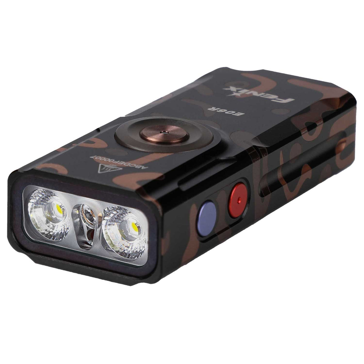 Fenix E06R – Schlüsselbundlampe mit 700 Lumen, UV-Licht und rotem Laser. Graffiti-Ausführung der Schlüsselbundlampe mit bis zu 700 Lumen.