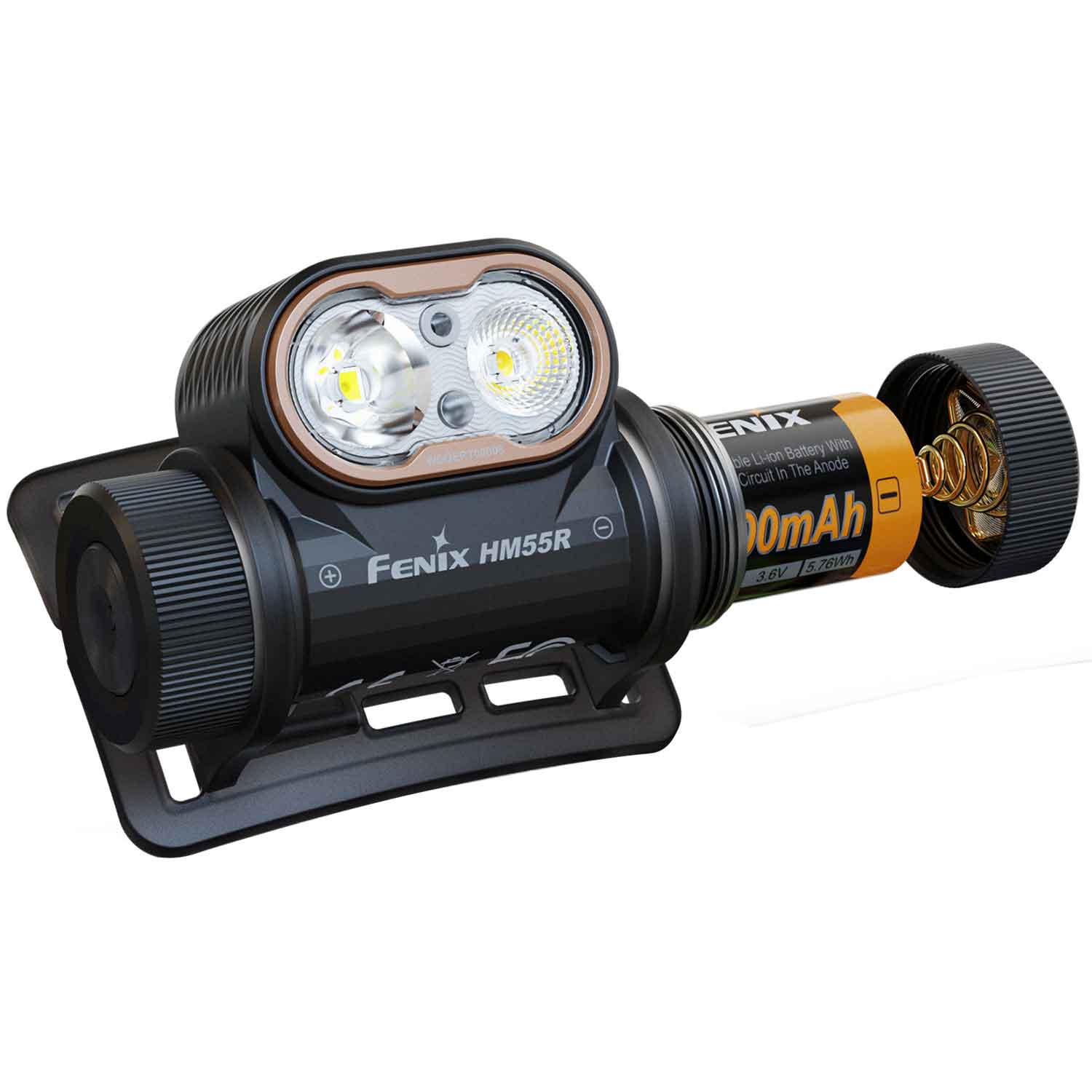 Fenix HM55R – Stirnlampe mit Spot-, Flut- & Rotlicht, 1200 lm, Akku & USB-C