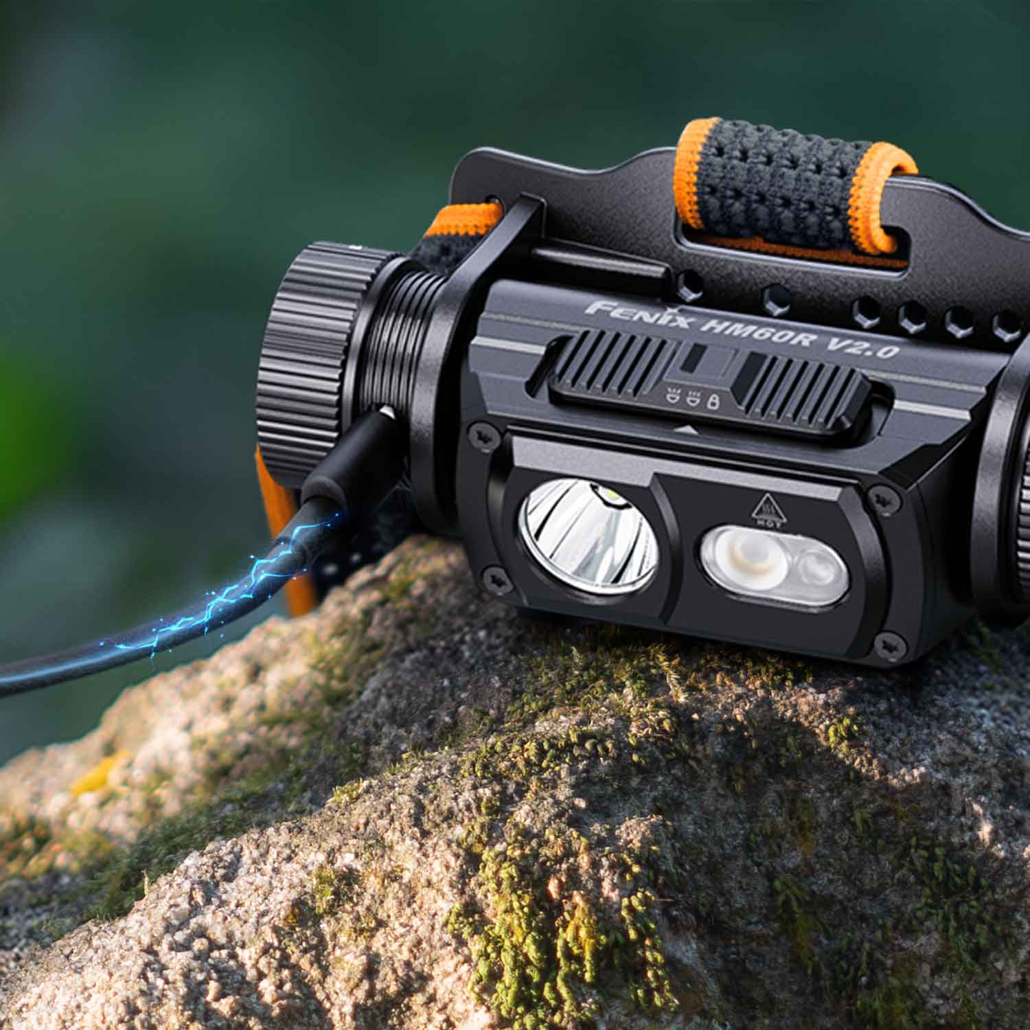 Fenix HM60R V2.0 – Stirnlampe mit Rotlicht, Spot- & Flutlicht, 1600 Lumen, USB-C – Detailansicht
