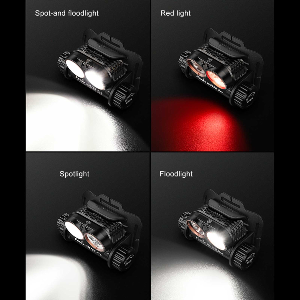 Fenix HM75R Pro – Stirnlampe mit 3500 lm, Spot-/Flutlicht, Rotlicht & 5500-mAh-Akku