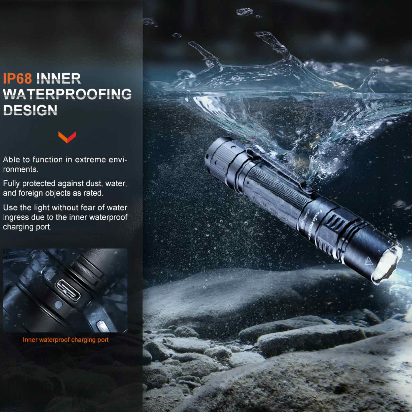 Fenix PD36R Pro – Taktische Taschenlampe mit 2800 lm, 5000 mAh Akku & USB-C