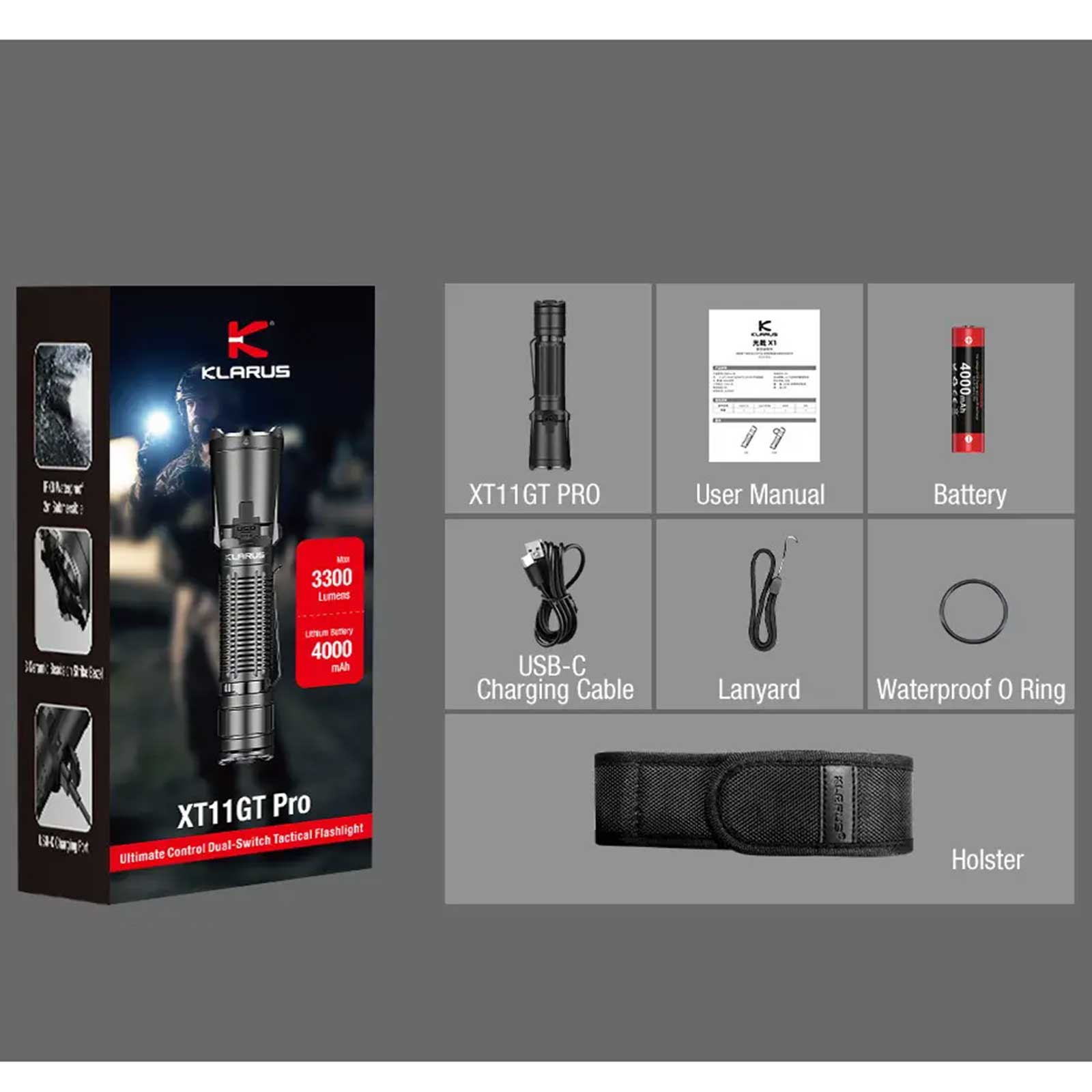 Klarus XT11GT Pro V3 TacMaster Taschenlampe