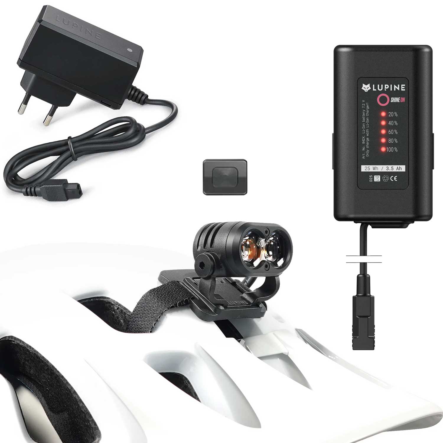 Lupine Piko Helmlampe mit 3.5 Ah Akku, Bluetooth & 2100 Lumen (2026) – Detailansicht