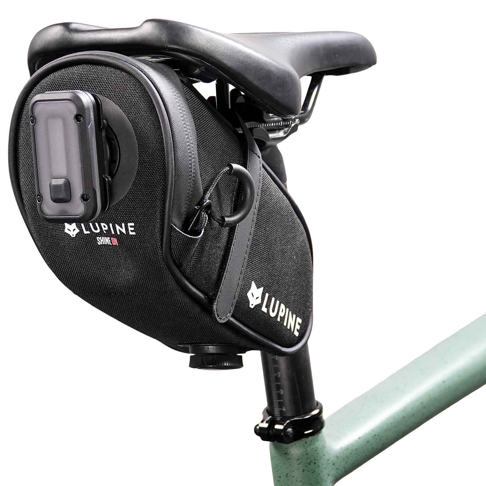 Lupine UFO StVZO – Satteltasche 0,8 l inkl. Rotlicht Pro & Garmin-Aufnahme