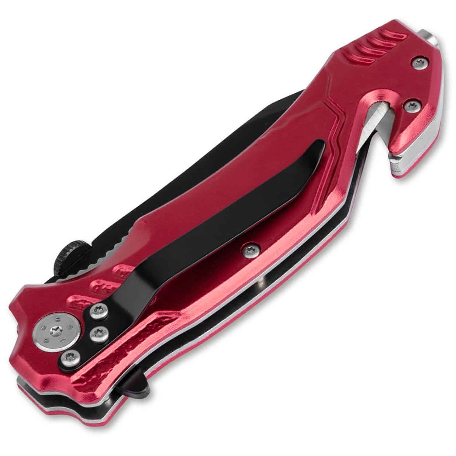 Magnum Fire Fighter – Rettungsmesser mit Gurtschneider, Glasbrecher & Clip – Detailansicht