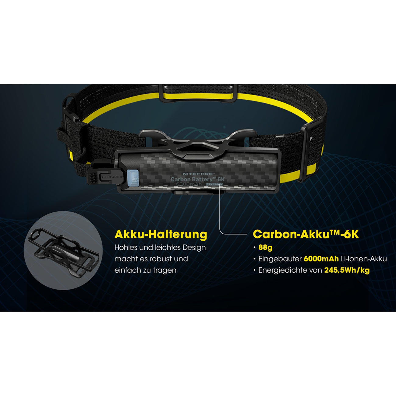 Nitecore Carbon Battery 6K Powerbank Extension Kit 6000mAh – Detailansicht