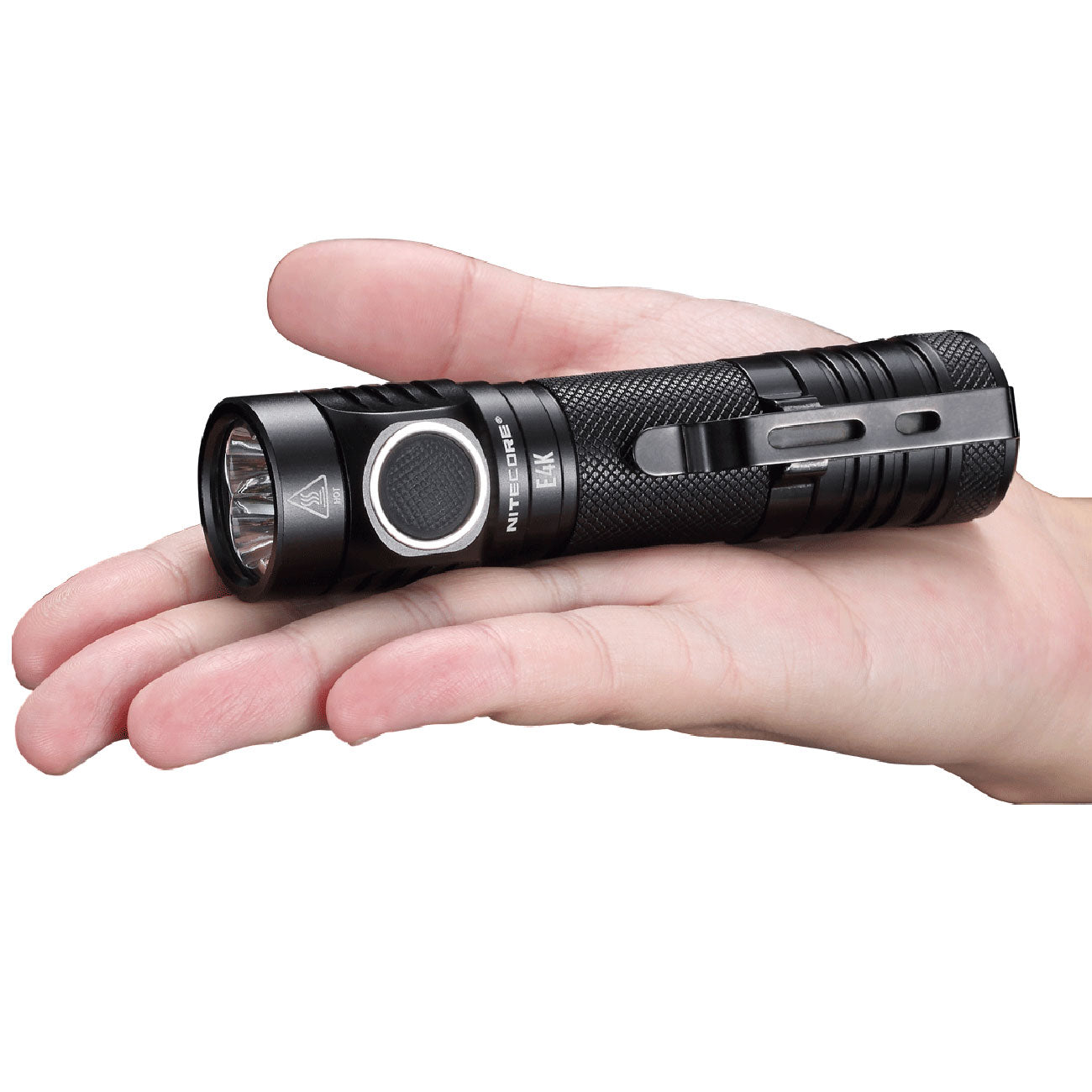 Nitecore E4K LED Taschenlampe 4400 Lumen USB-C Akku Wiederaufladbar Ultrakompakt – Detailansicht