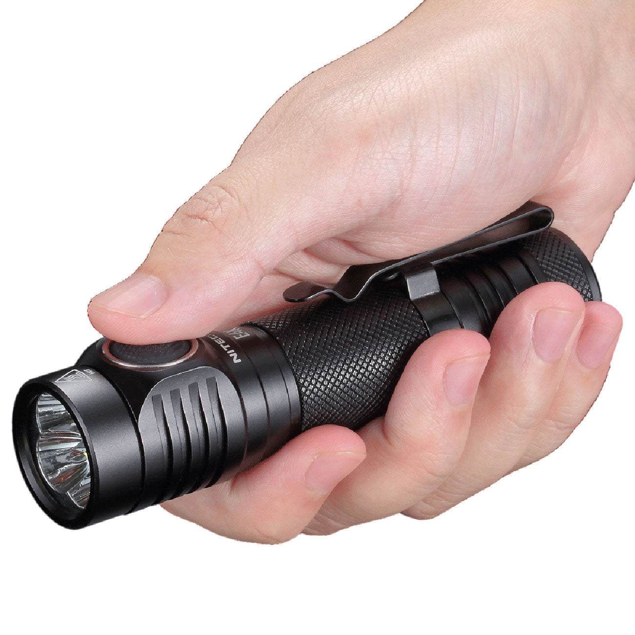 Nitecore E4K LED Taschenlampe 4400 Lumen USB-C Akku Wiederaufladbar Ultrakompakt – Detailansicht