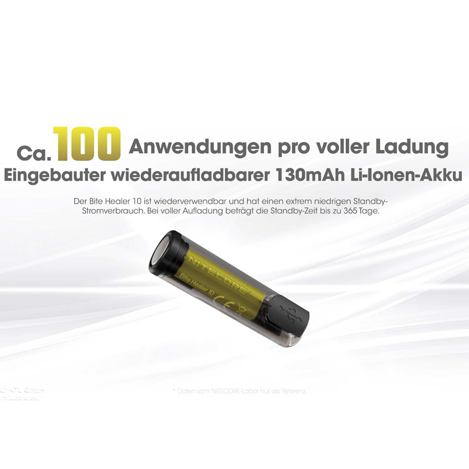 Nitecore Bite Healer 10 – Insektenstichheiler mit 2 Wärmestufen USB-C aufladbar – Detailansicht