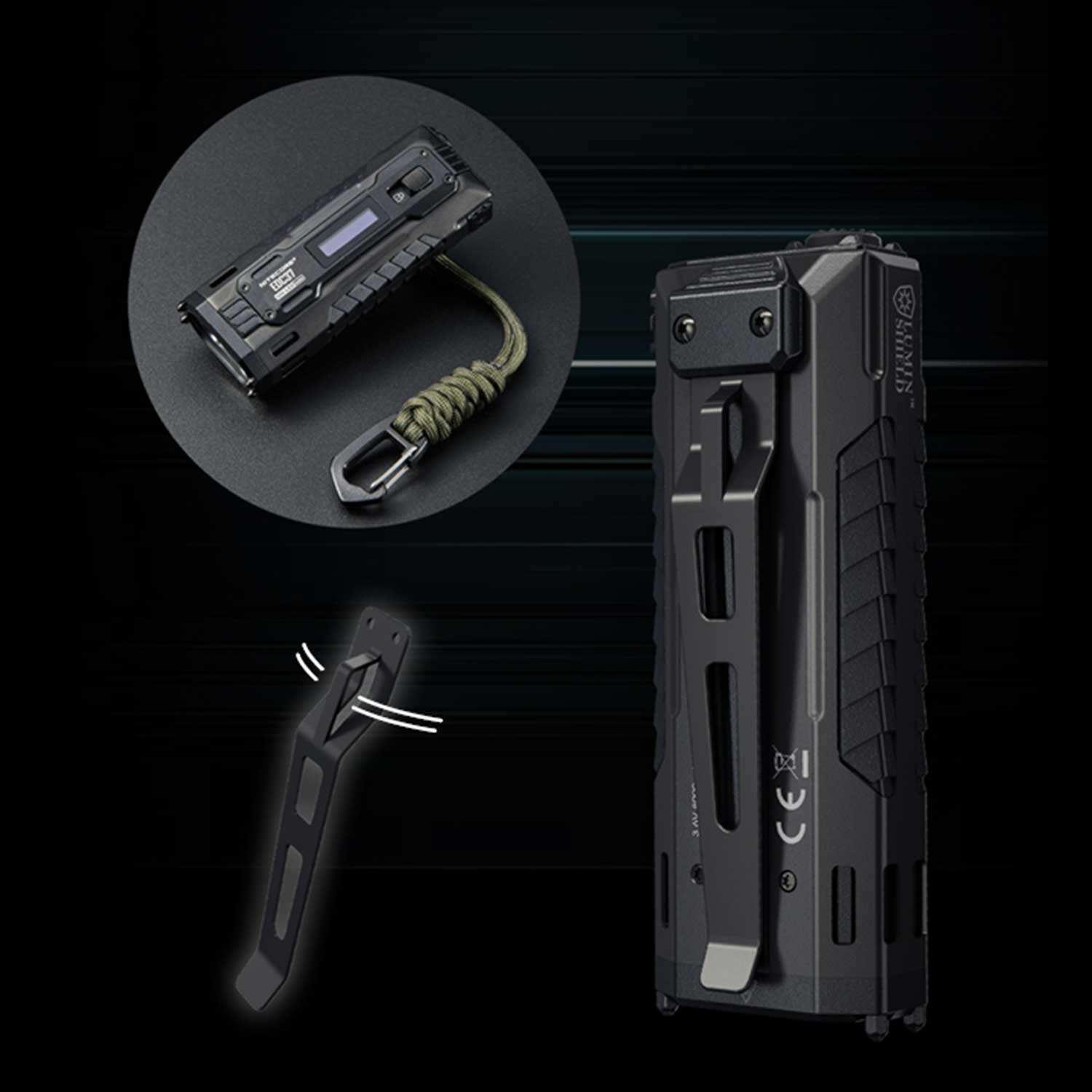 Nitecore EDC37 - LED Taschenlampe 8000 Lumen Spot & Flutlicht USB-C OLED Display – Detailansicht