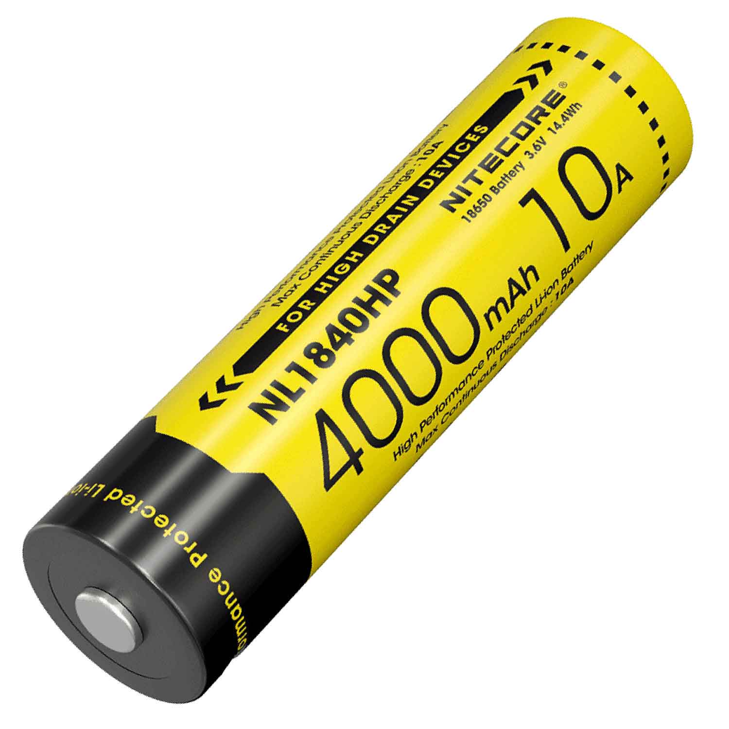 Nitecore NL1840HP – 18650 Li-Ion Akku, 3.6V, 4000mAh, 10A Entladestrom – Akku und Batteriefach