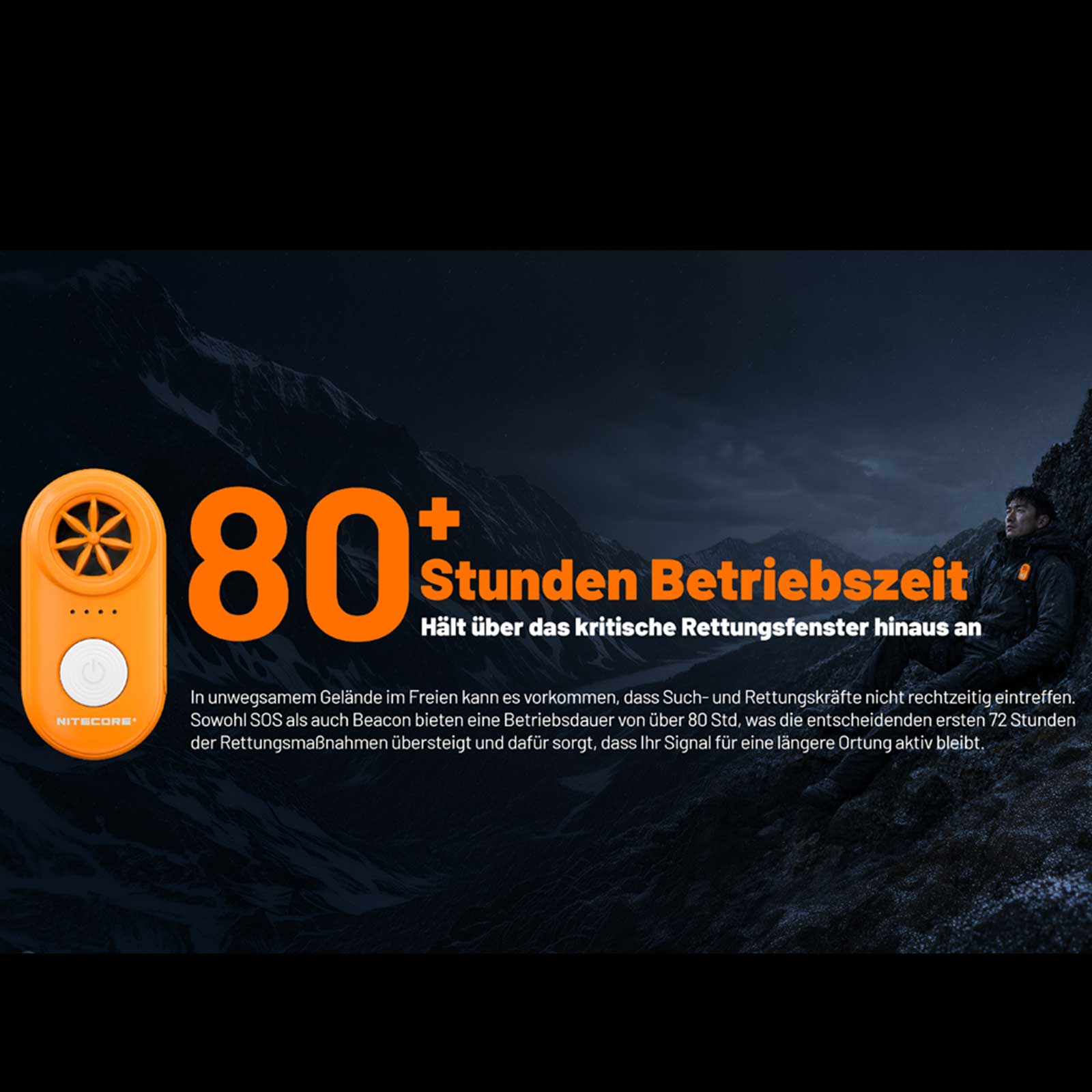 Nitecore NWE10 – elektronisches Notsignalgerät mit 126 dB, SOS & Beacon
