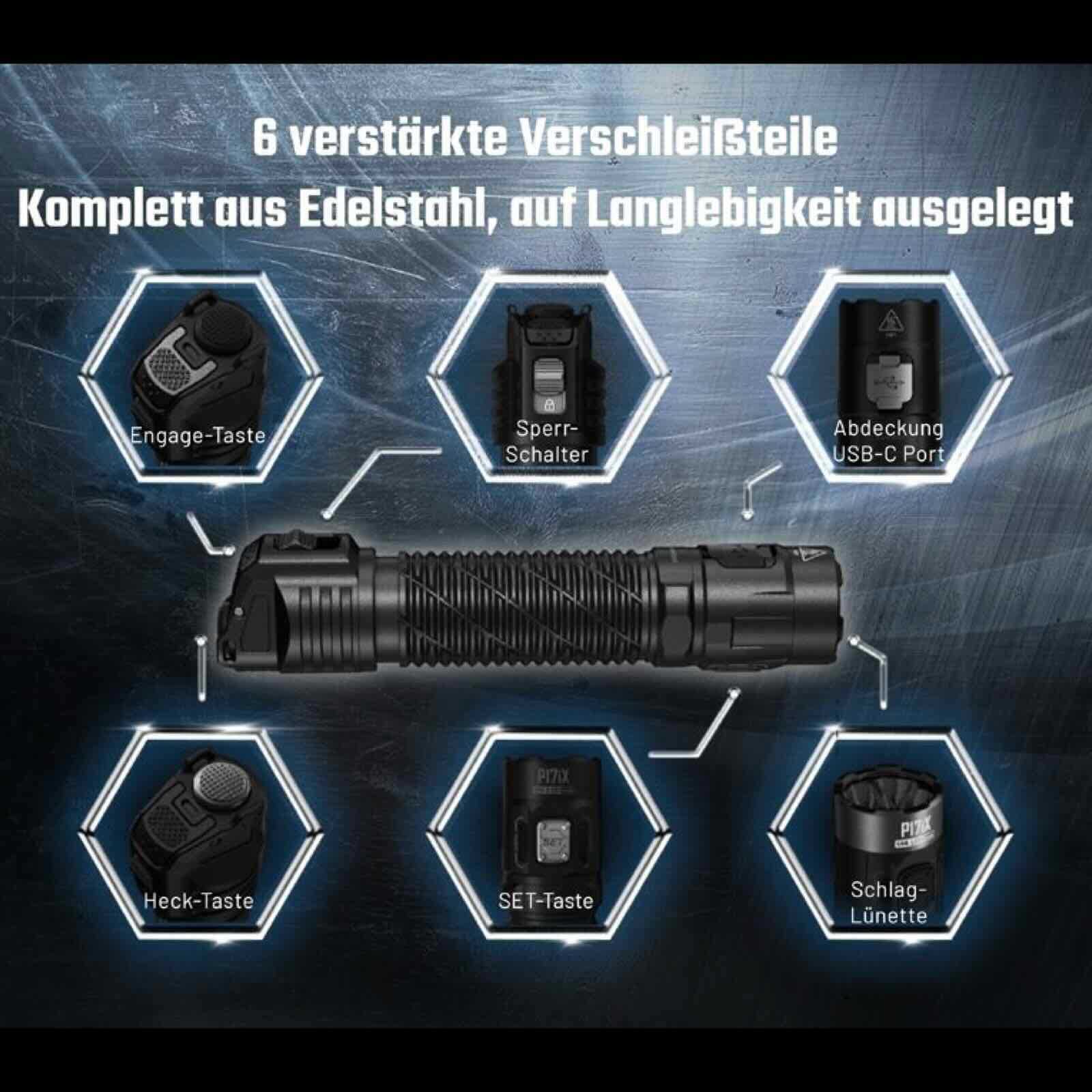 Nitecore P17iX – Taktische Taschenlampe mit 5000 lm, 5500 mAh Akku, USB-C