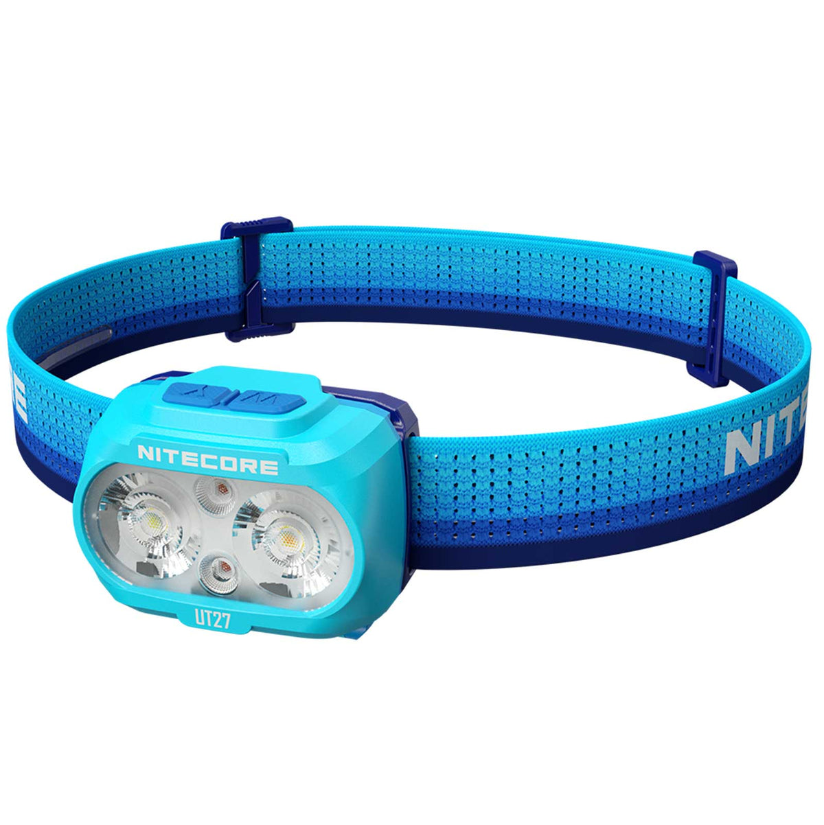 Nitecore UT27 MB – Trailrunning Stirnlampe mit 800 Lumen, 150 Lumen Rotlicht, USB-C-Akku. Anwendungsdarstellung für Camping, Wandern und Outdoor-Sport.