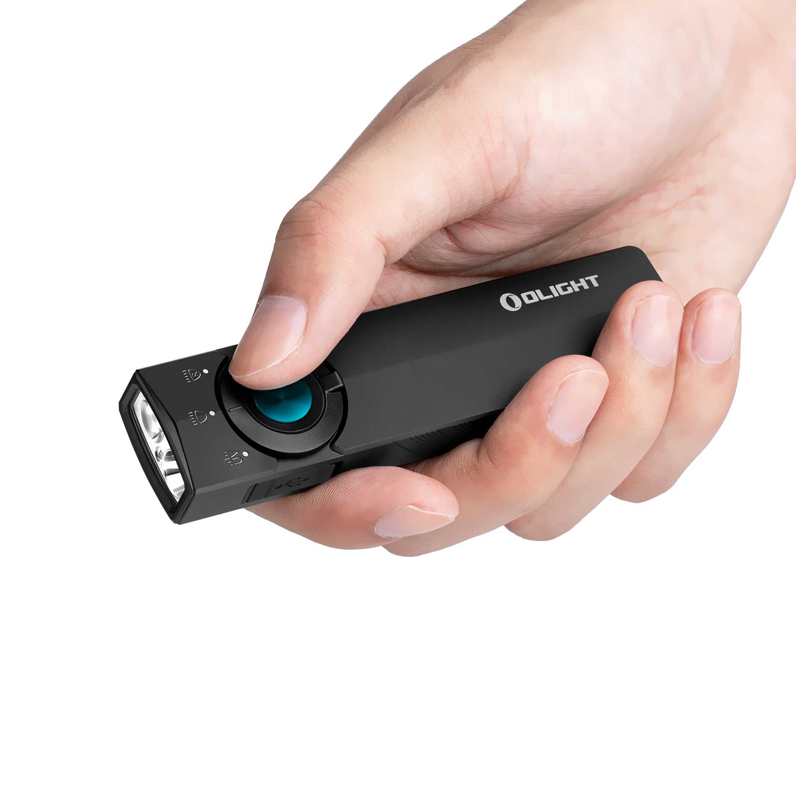 Olight ArkPro Lite – flache Taschenlampe - Ansicht Größe in der Hand