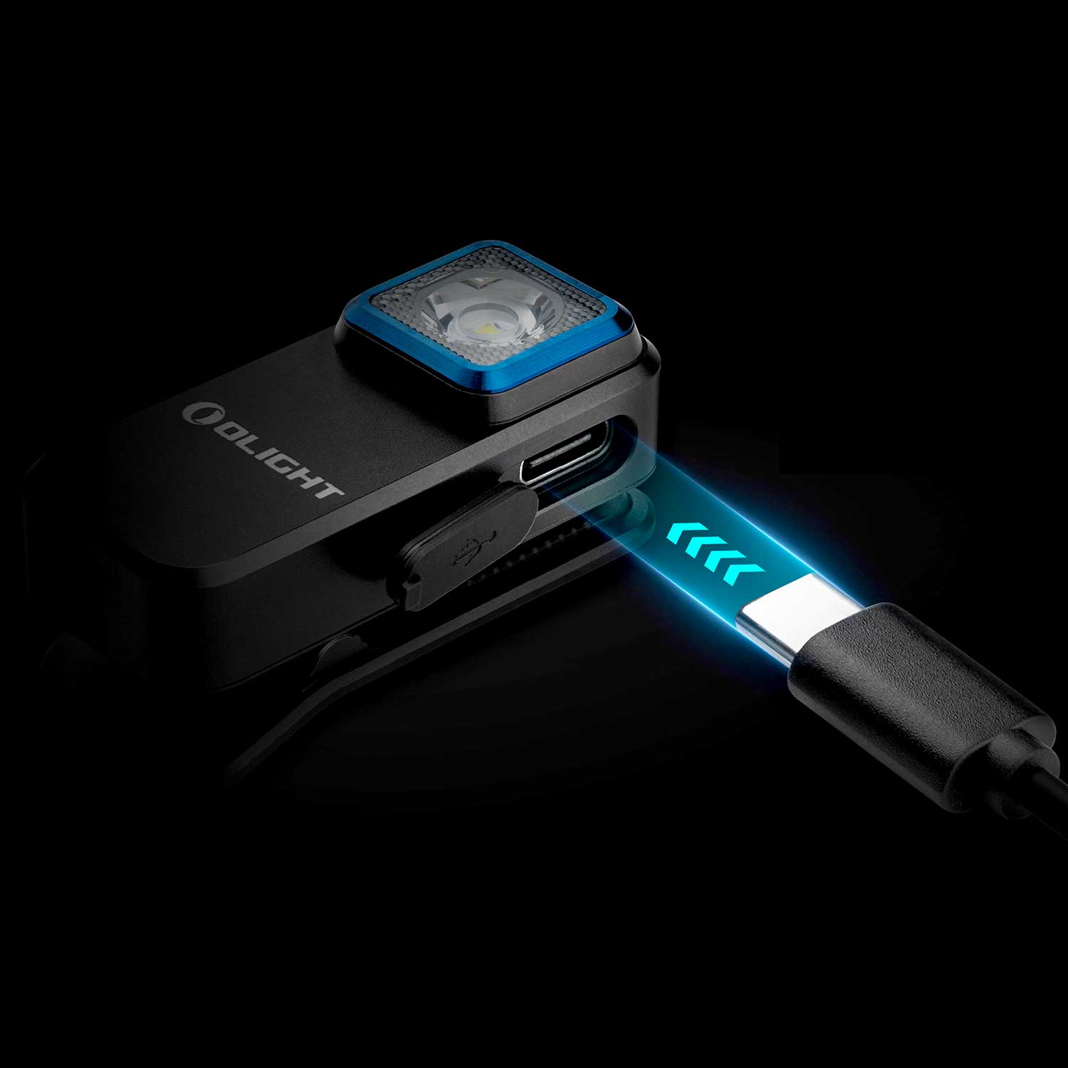 Olight Oclip – Multifunktionslampe mit Clip, Magnet, Rotlicht, USB-C (schwarz) – Detailansicht