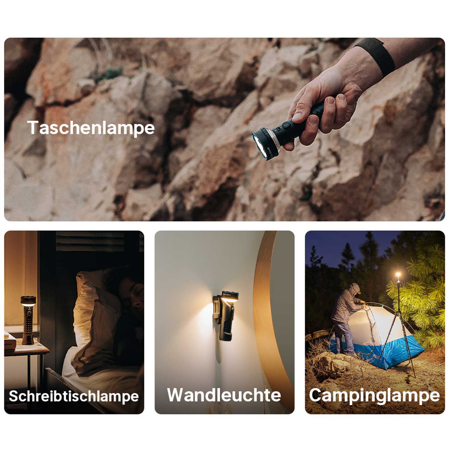 Olight Prowess – Taschenlampe mit 360° Campinglicht, 5000 Lumen, Akku & USB-C – Detailansicht