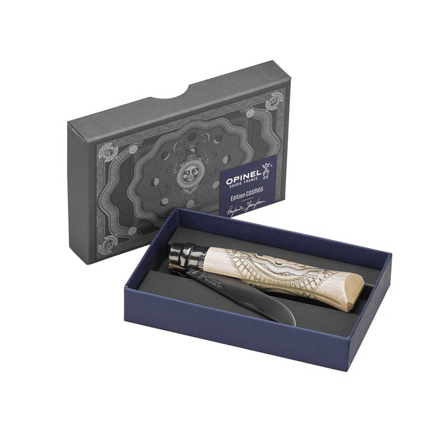 Opinel No 08 Cosmos - Limitiertes Taschenmesser von Benjamin Jeanjean – Detailansicht