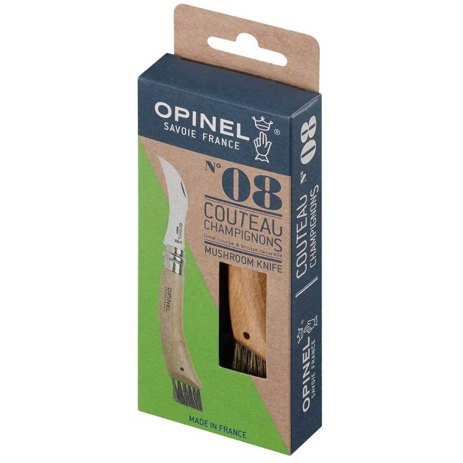 Opinel No 08 – Pilzmesser mit Edelstahlklinge & Bürste – Detailansicht