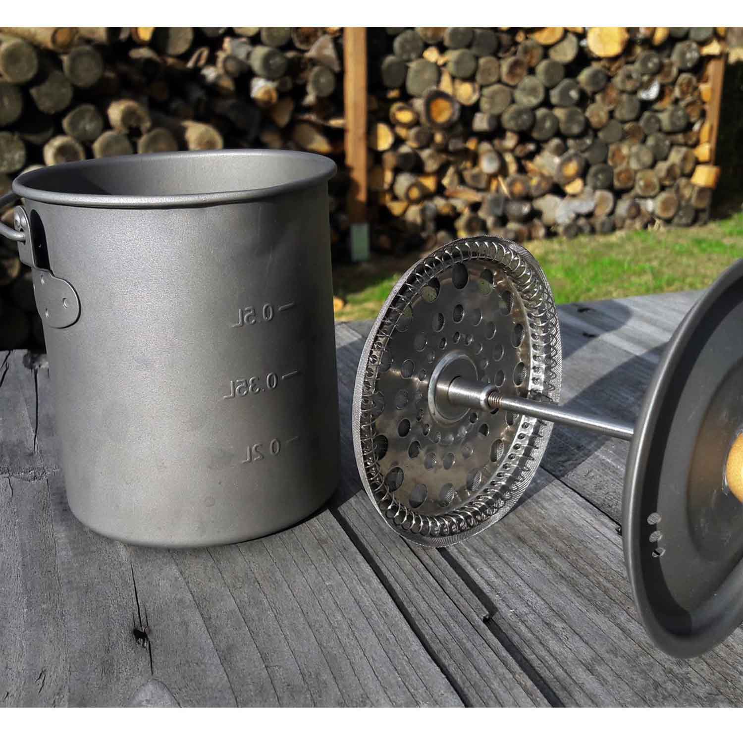 Origin Outdoors Titan French Press – 3 in 1 Kaffeepresse, Topf & Becher – Detailansicht