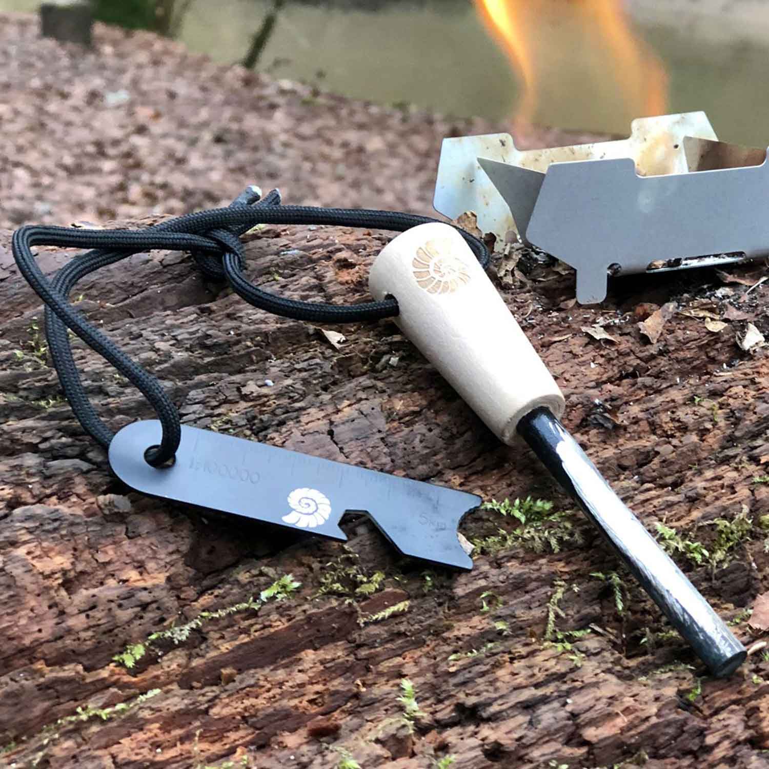 Origin Outdoors Deluxe Feuerstahl – Feuerstarter-Set mit 4 Funktionen