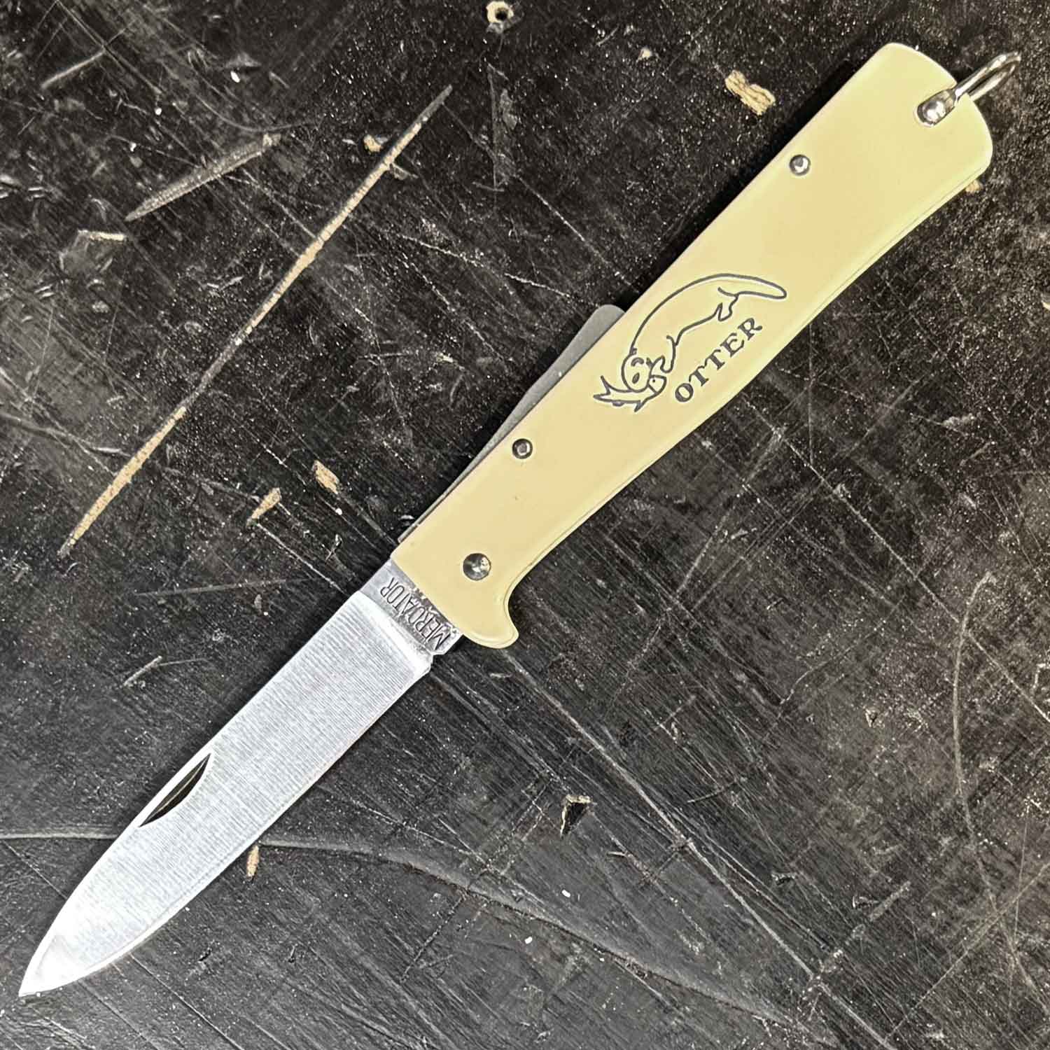 Otter Mercator Creme Taschenmesser (10-126 rg) – C75 Kohlenstoffstahl – Detailansicht