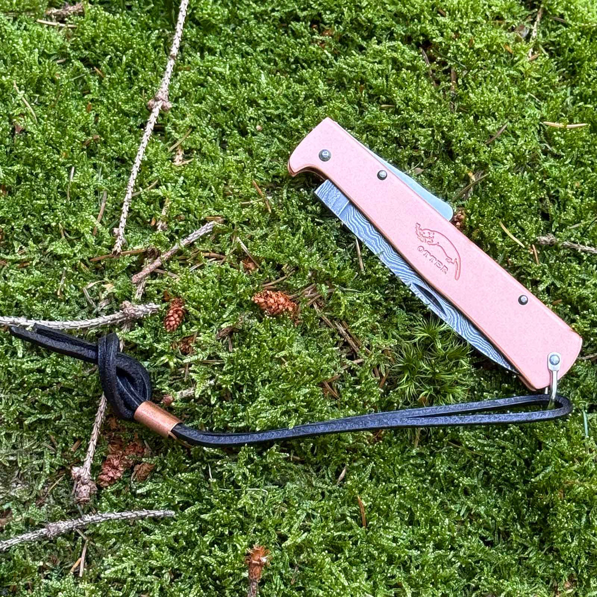 Otter Mercator Kupfer Damast – Taschenmesser mit 90 mm Damastklinge (10-626 rg D) – Detailansicht