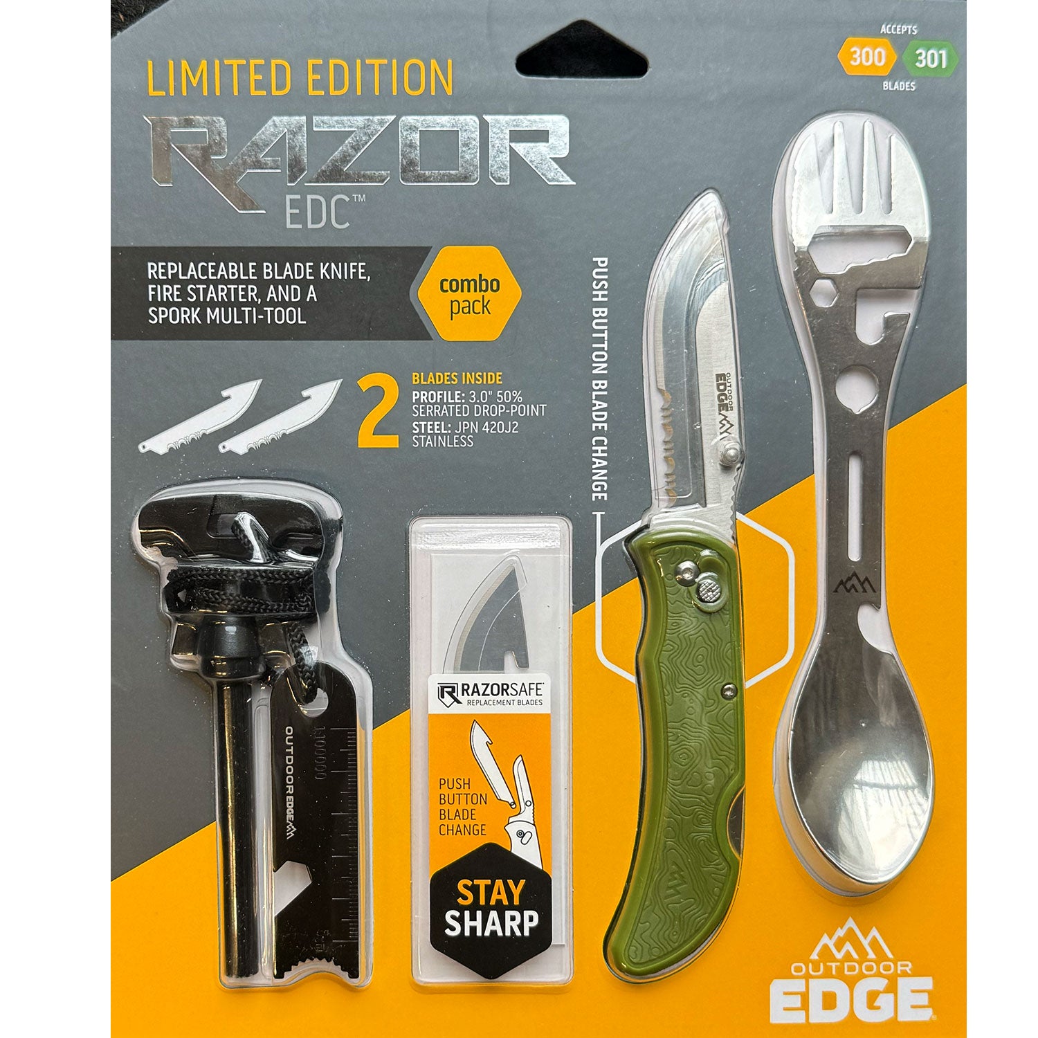 Outdoor Edge 3.0" Razor EDC Lite Combo Pack - Outdoor Set - Verpackung Detail