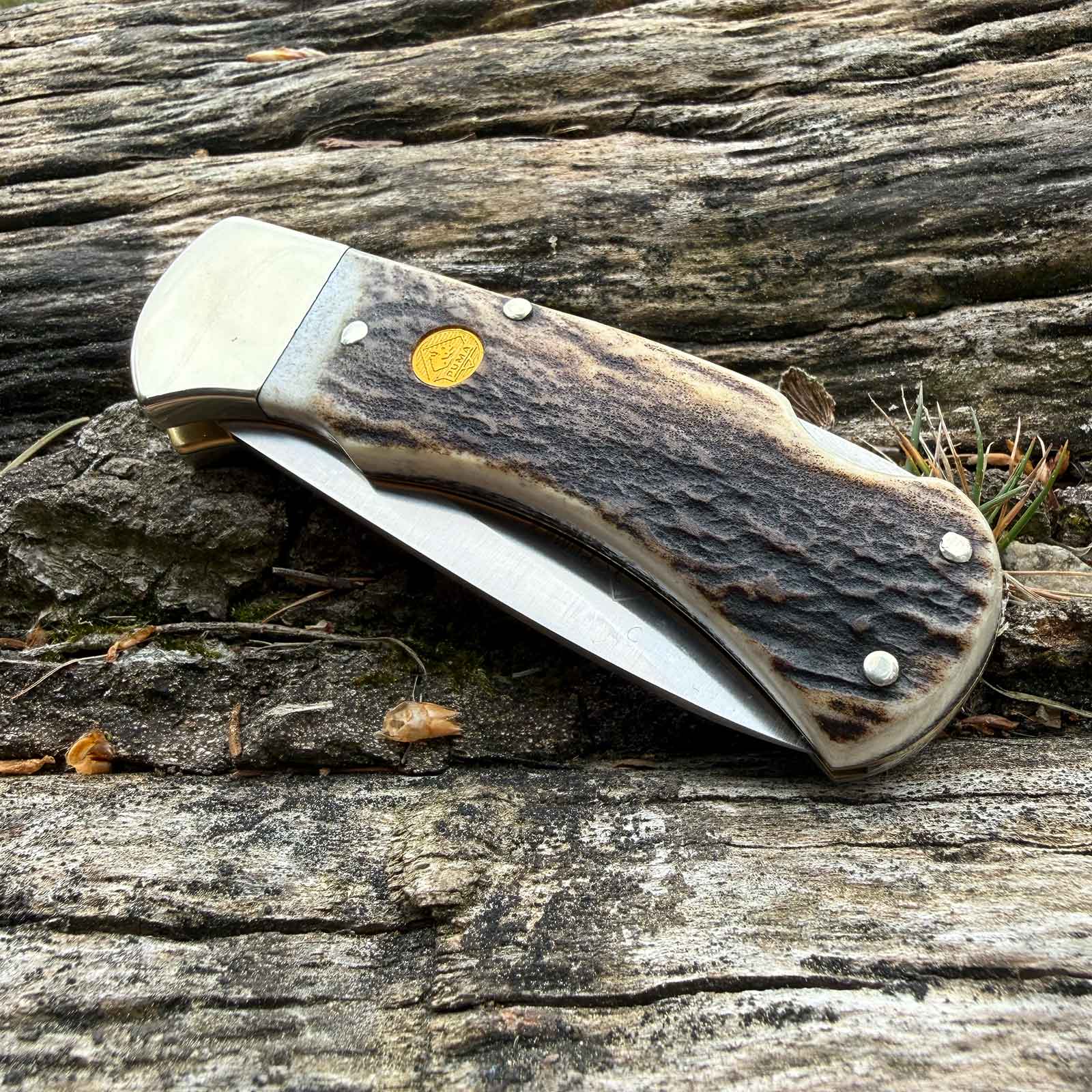 Puma 4-star Stag Jagd Taschenmesser mit Hirschhorn Griffschalen