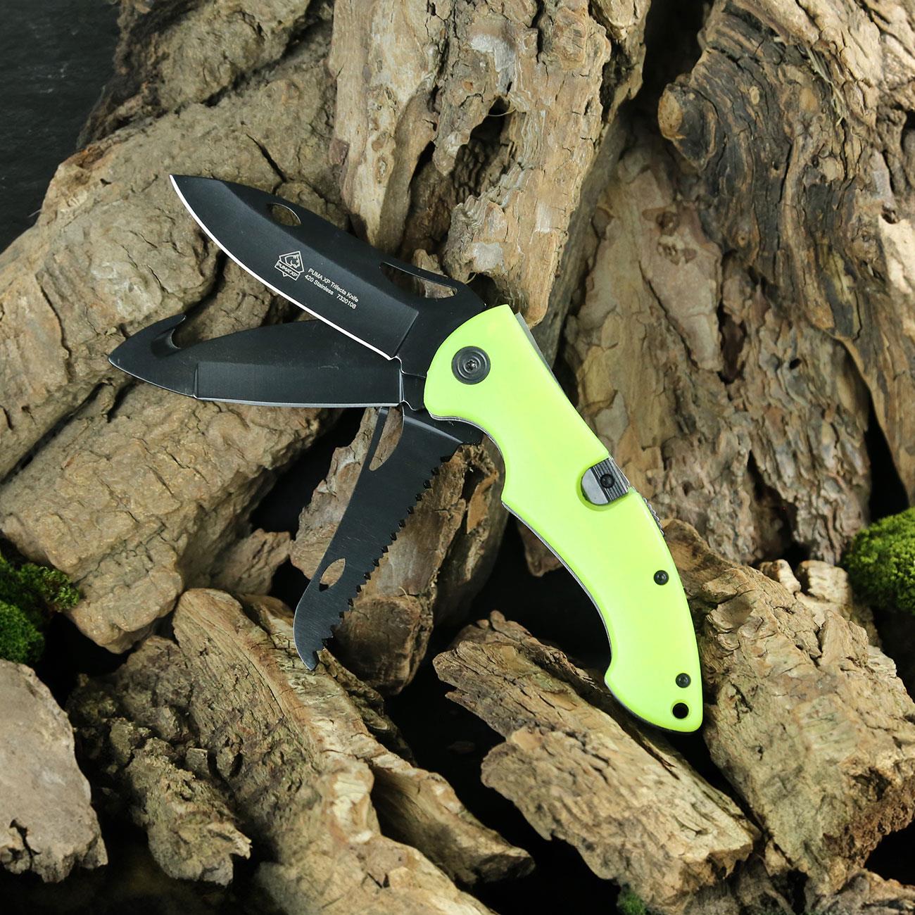Puma XP Trifecta Taschenmesser Jagdmesser mit fluoreszierendem Griff