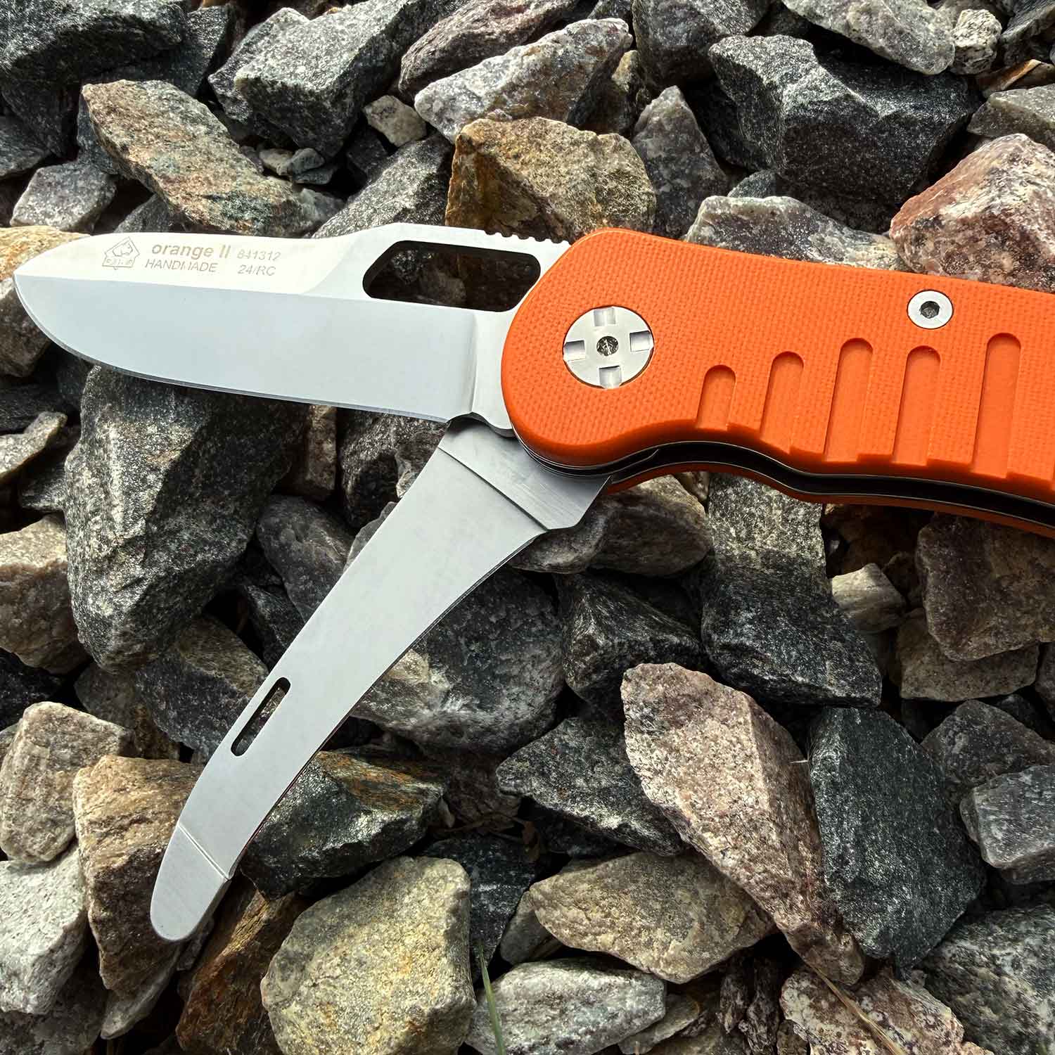 PUMA IP Jagdtaschenmesser orange II – Jagdmesser mit 2 Klingen – Detailansicht