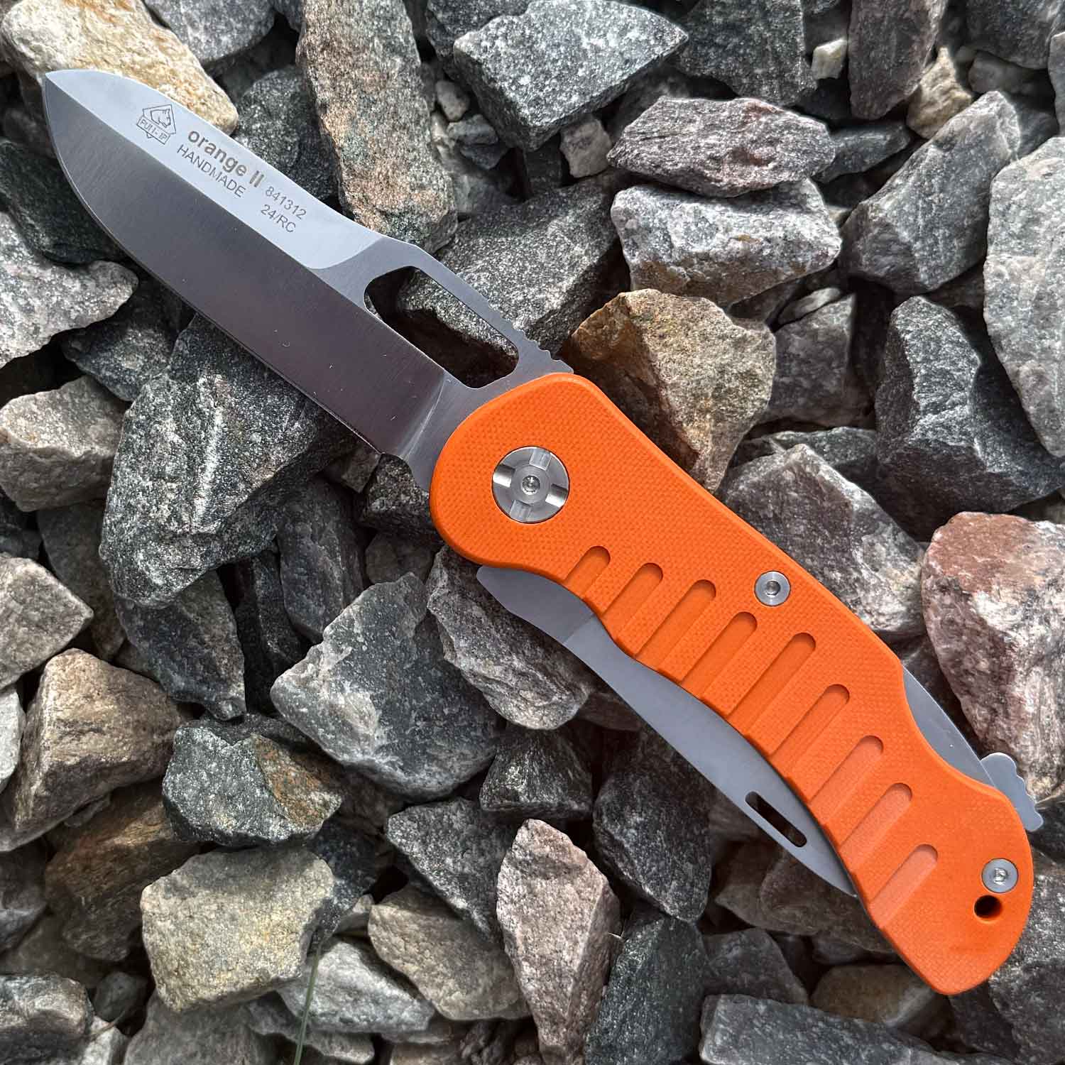 PUMA IP Jagdtaschenmesser orange II – Jagdmesser mit 2 Klingen – Detailansicht