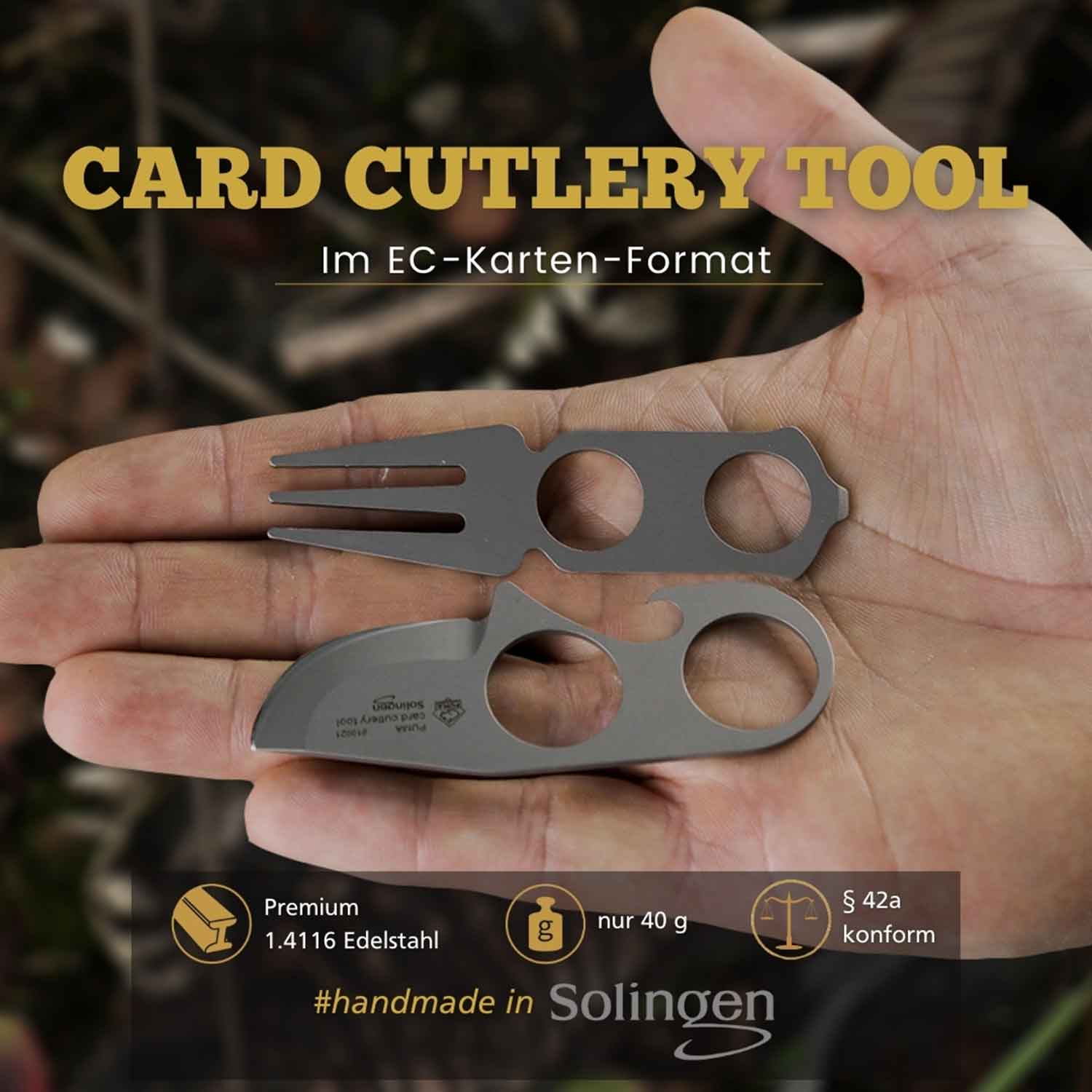 Puma Card Cutlery Tool – 4-in-1-Reisebesteck für Minimalisten