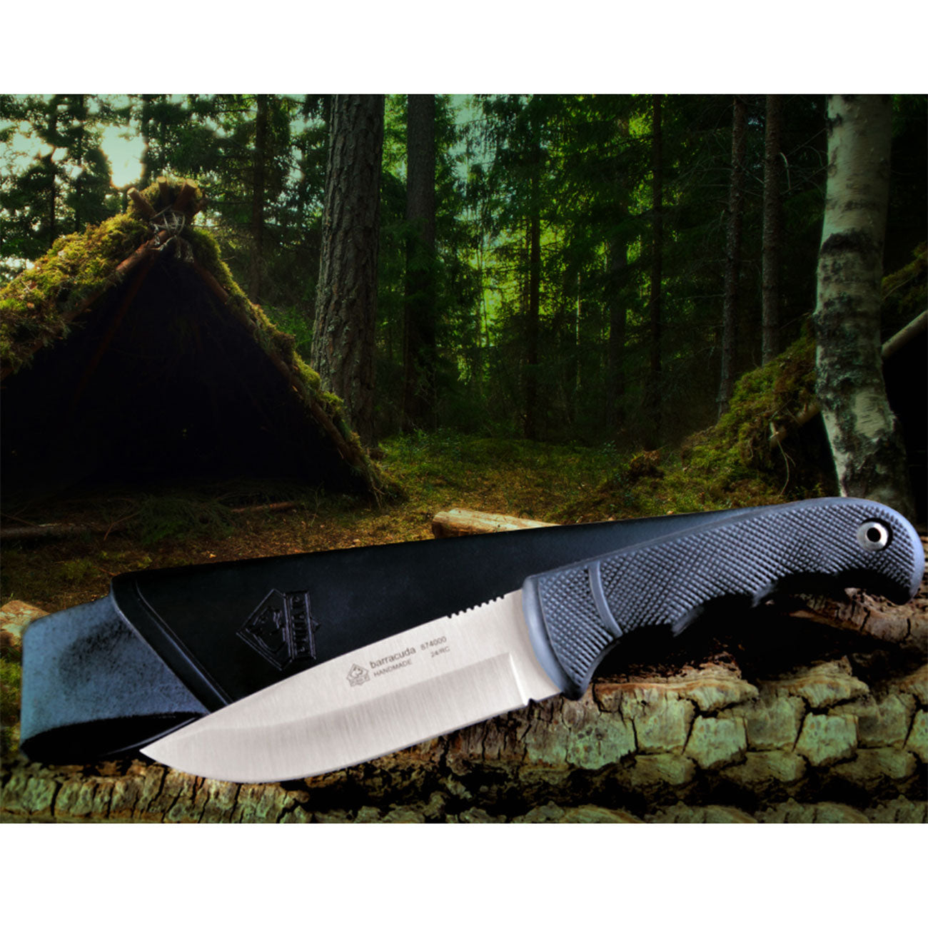 Puma IP Barracuda, schwarzes Outdoormesser – Detailansicht