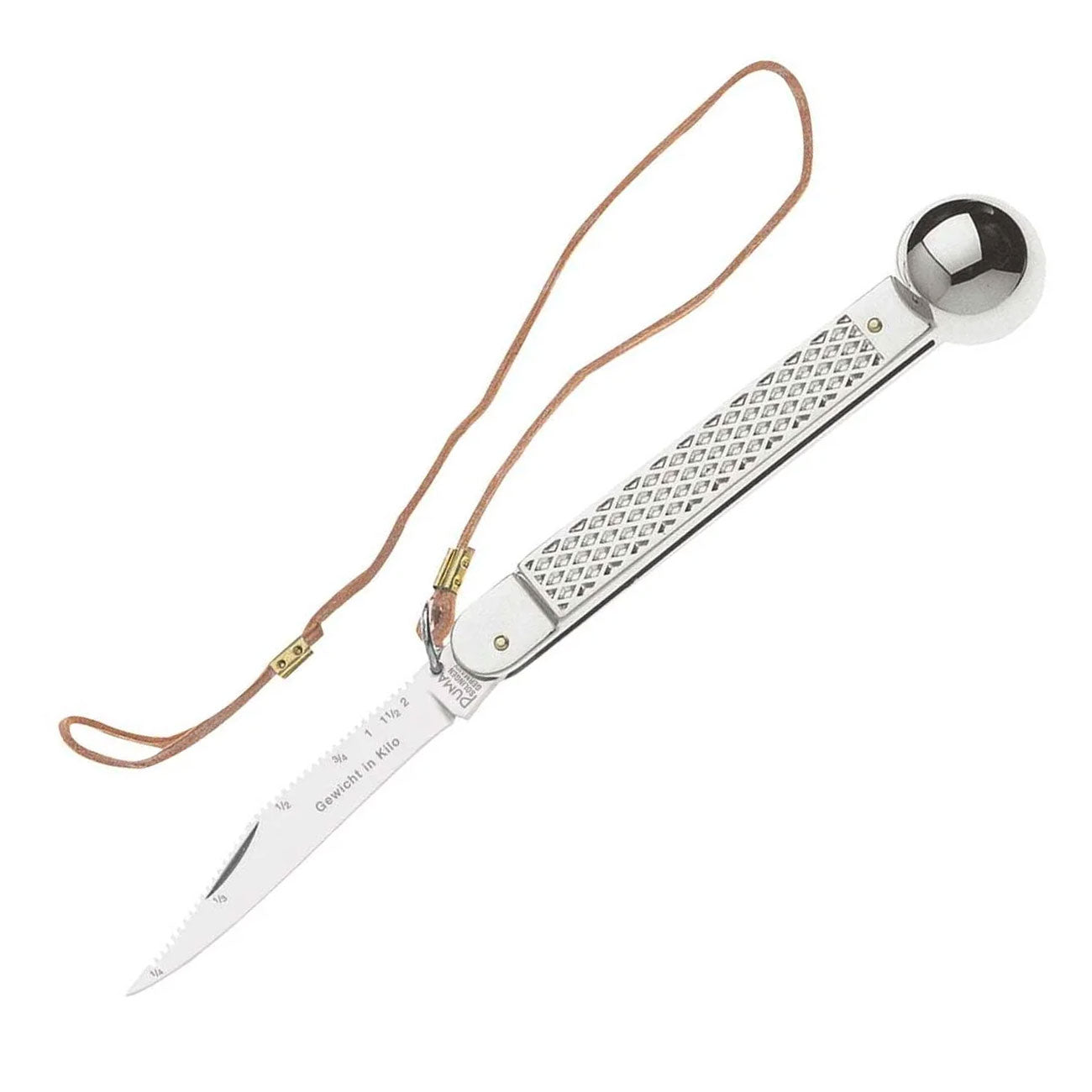 Puma Waagemesser - Anglermesser mit Fischwaage, Schupper und Betäuberkugel – Detailansicht