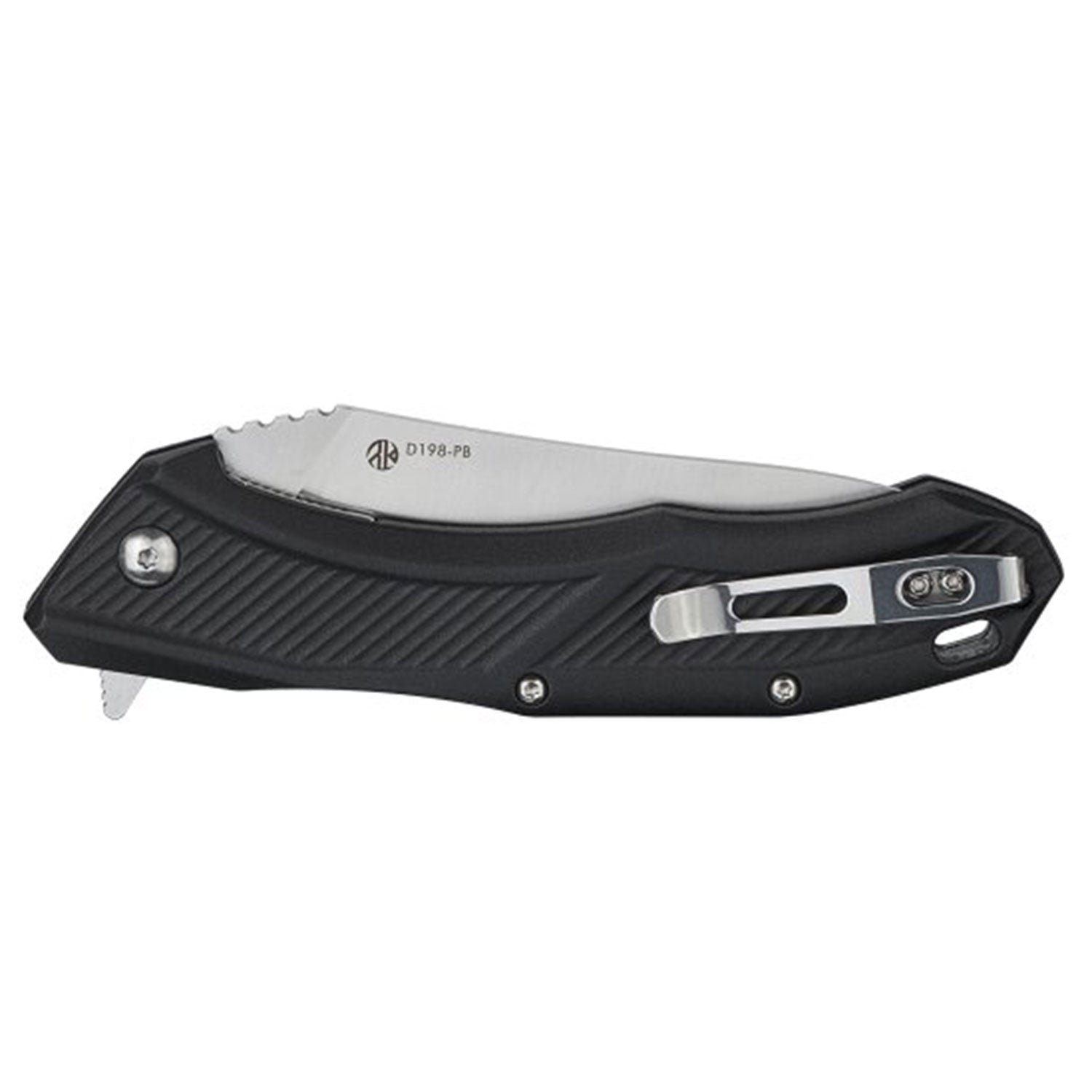 Ruike D198-PB – Kompaktes EDC Taschenmesser mit umsetzbarem Tip-Up Clip – Detailansicht