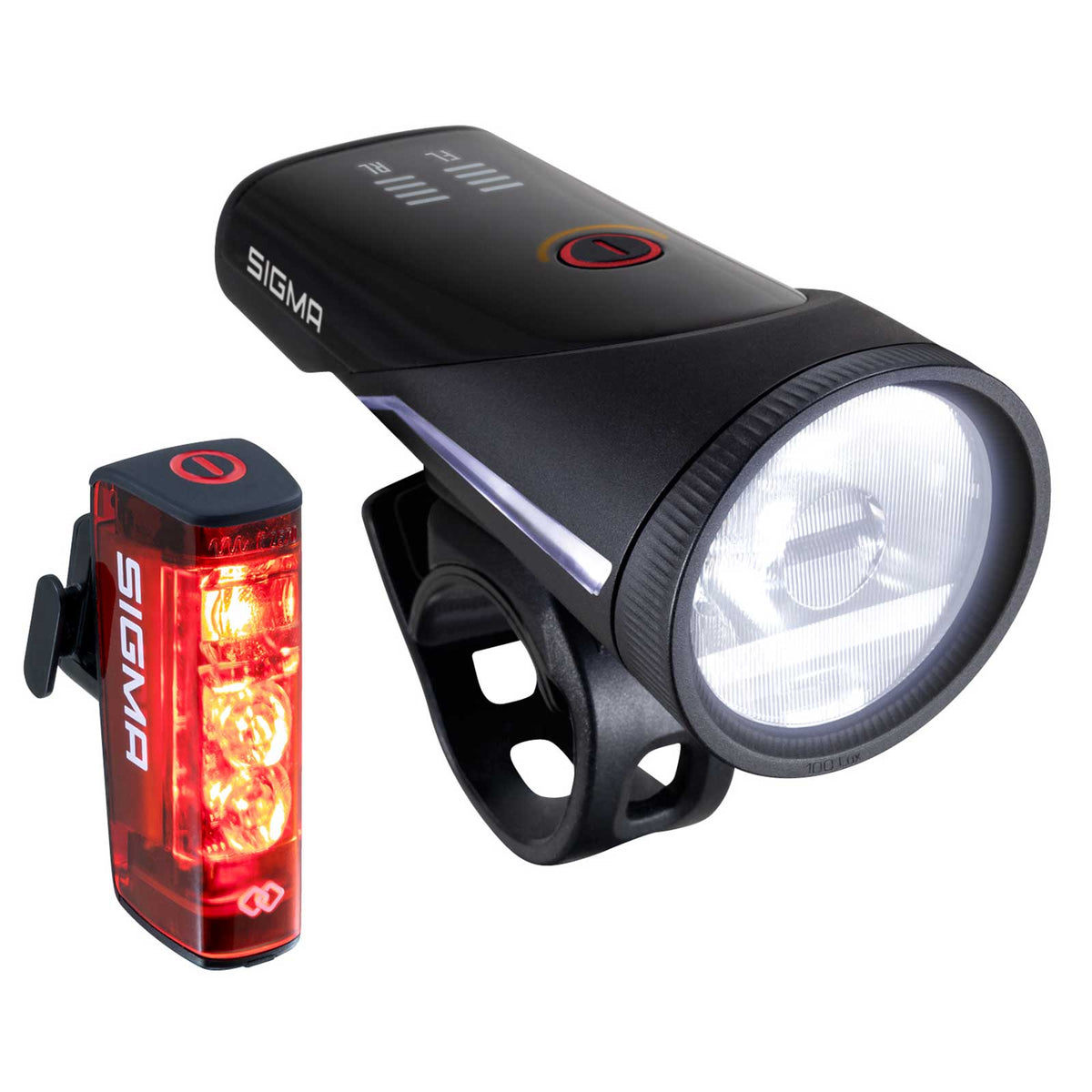 Sigma Aura 100 Link & Hiro 50 Link – Fahrradlicht-Set mit Bremslicht & StVZO