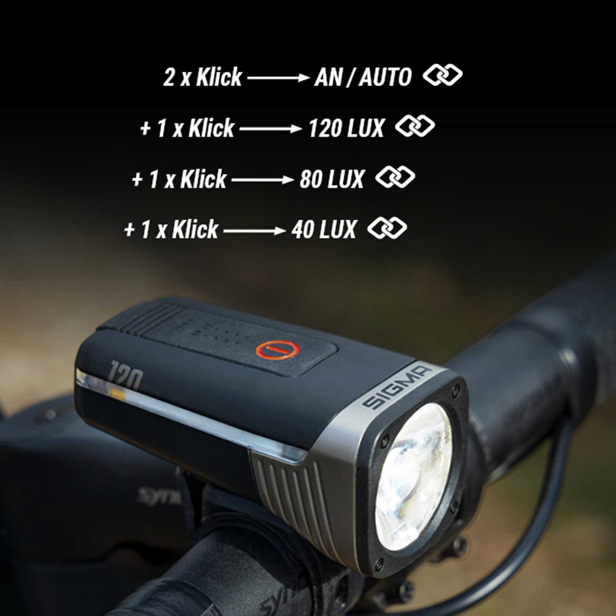 Sigma Aura 120 & Hiro 50 Link Fahrrad Akku Beleuchtungsset