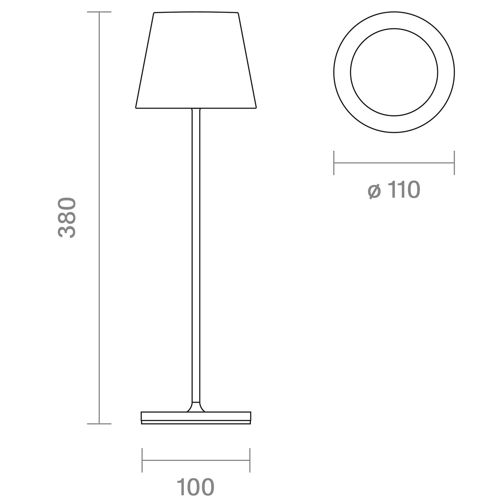 Sigor Nuindie Outdoor Akku-Tischleuchte, USB-C, 38cm hoch