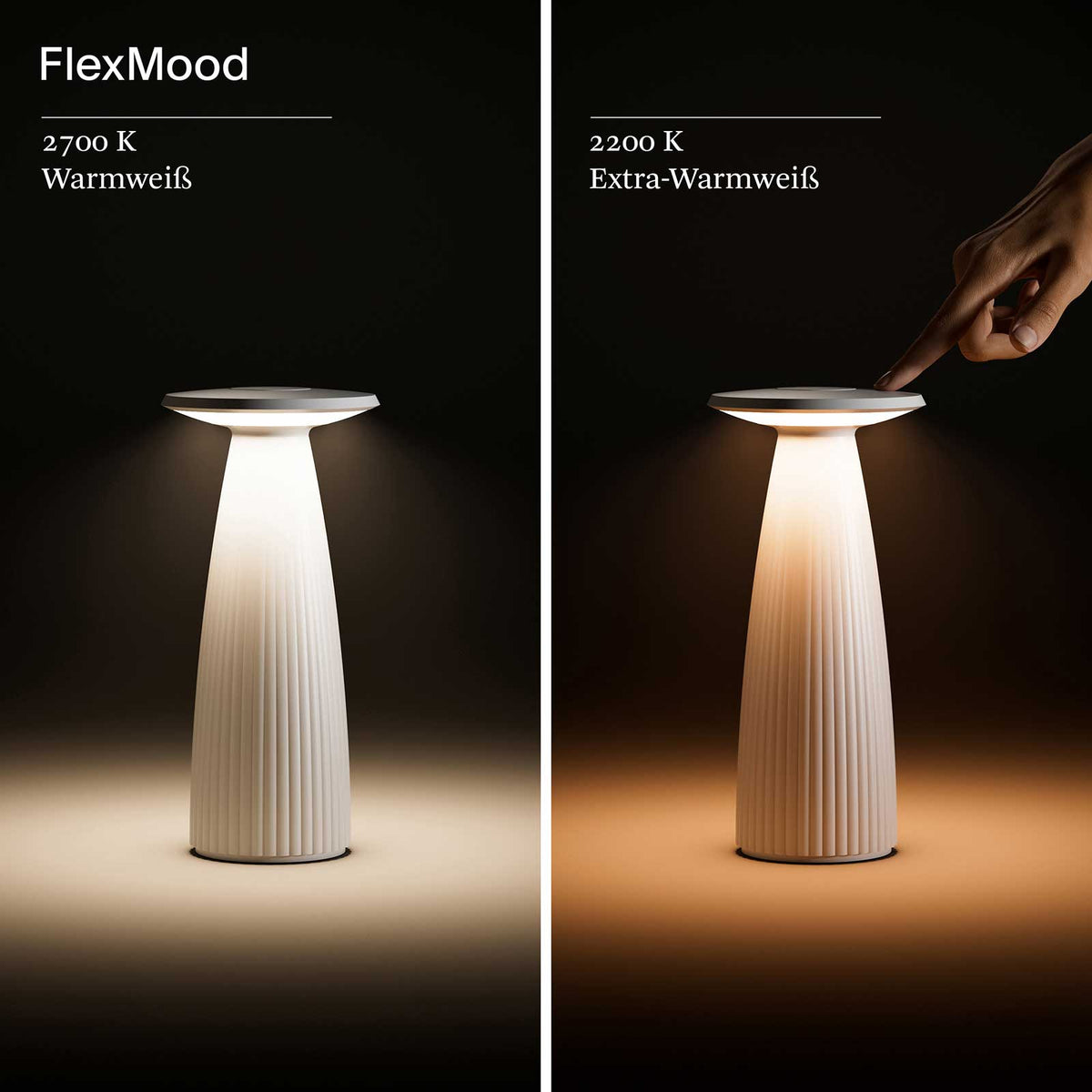 Sigor Nuflair – Akku-Tischleuchte mit integrierter Vase & warmweißem Licht