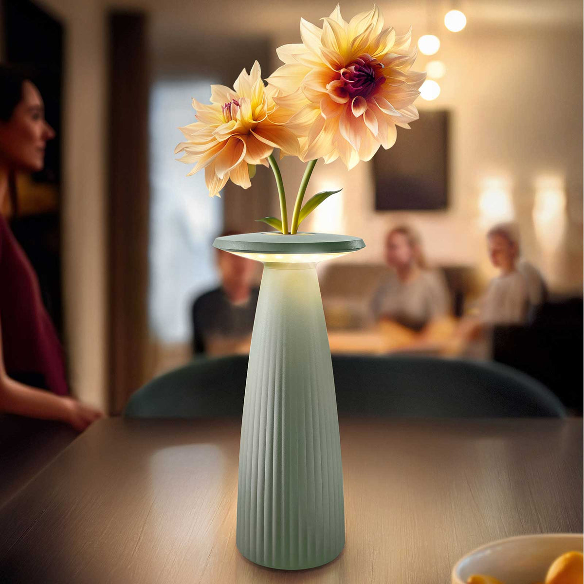 Sigor Nuflair – Akku-Tischleuchte mit integrierter Vase & warmweißem Licht
