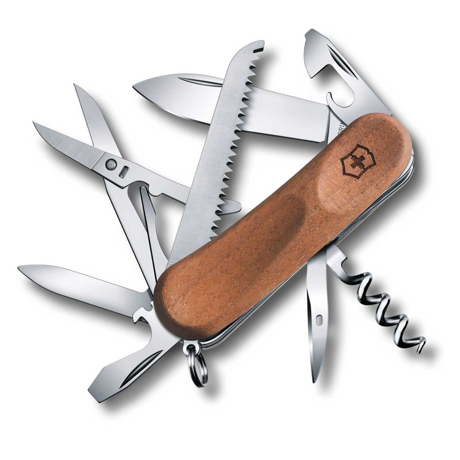Victorinox Evowood 17 – Taschenmesser mit Walnussholzgriff und 13 Funktionen – Produktansicht des Messers – Detailansicht 1